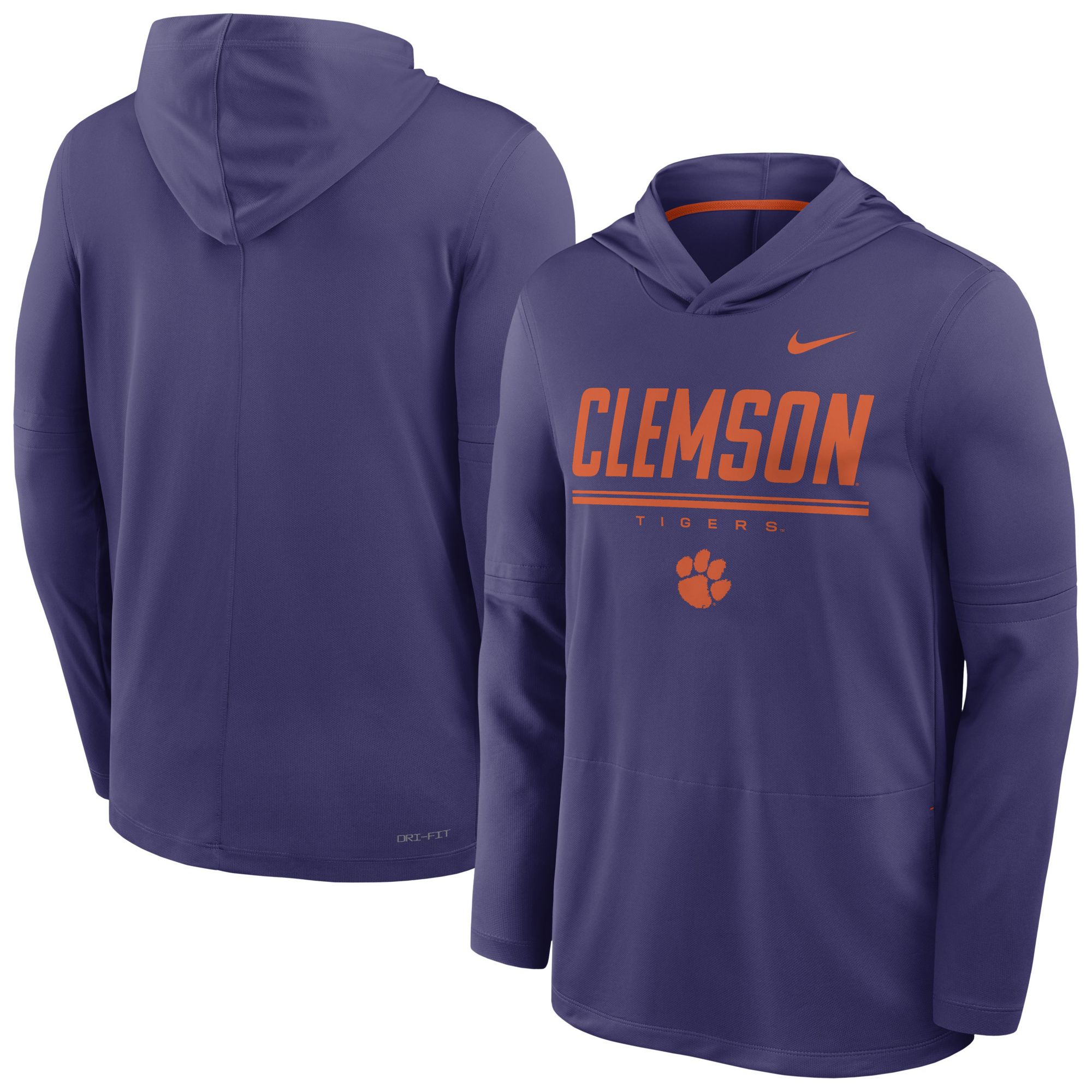 Nike Men's Clemson Tigers Dri-Fit Lightweight Hoodie