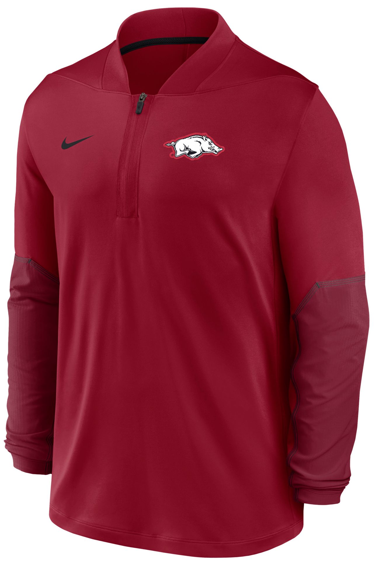 Nike Men's Arkansas Razorbacks Crimson Dri-Fit Mid-Weight Coaches 1/2 Zip Jacket
