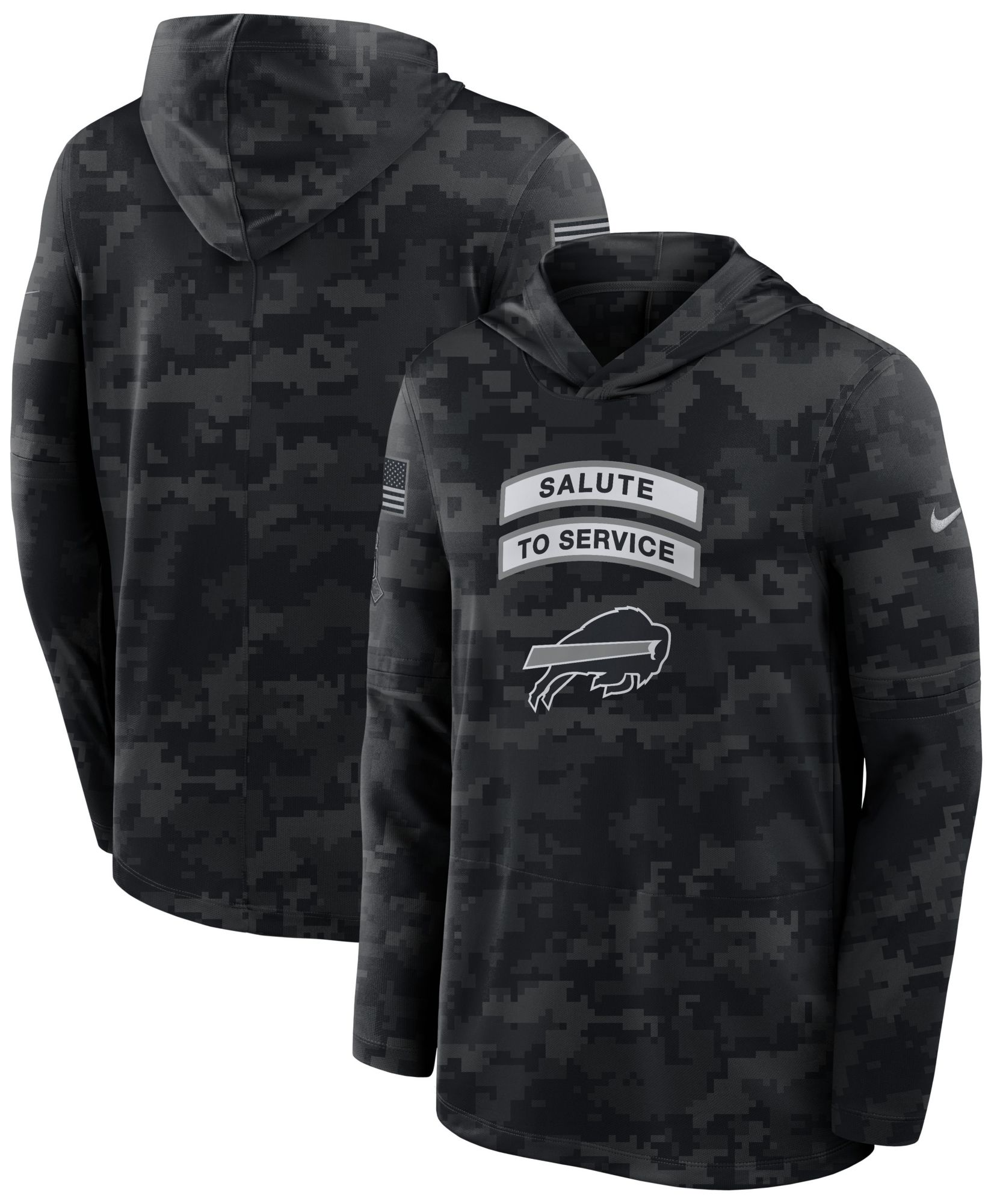 Nike Men's Buffalo Bills Salute To Service 2026 Hooded Long Sleeve Shirt