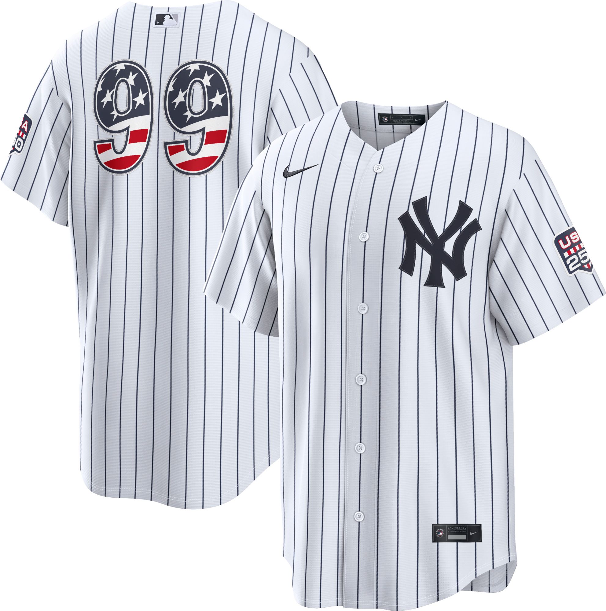Nike Men's New York Yankees Aaron Judge #99 4th of July Home Replica Jersey