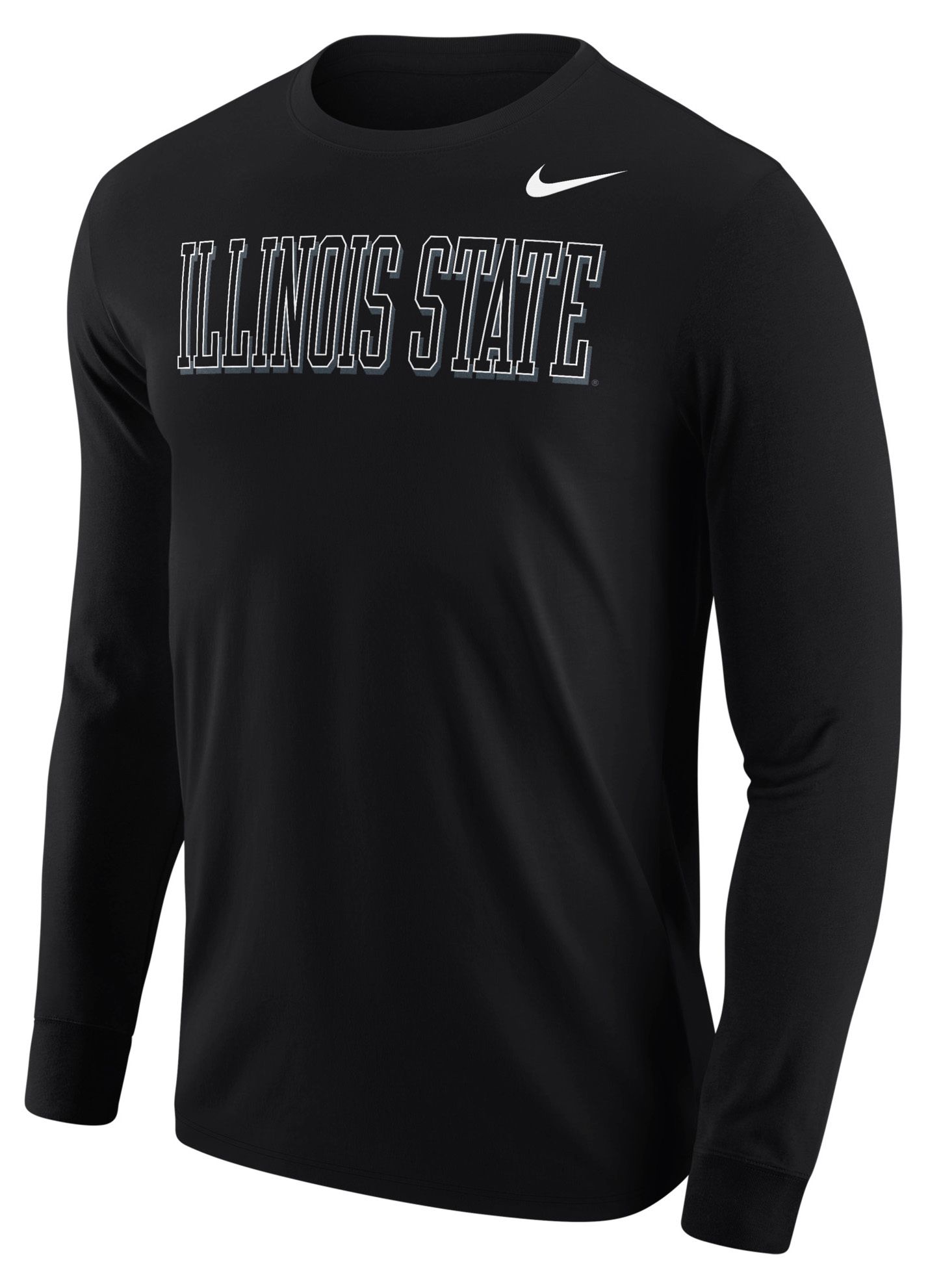 Nike Men's Illinois State Redbirds Black Blackout Long Sleeve Shirt