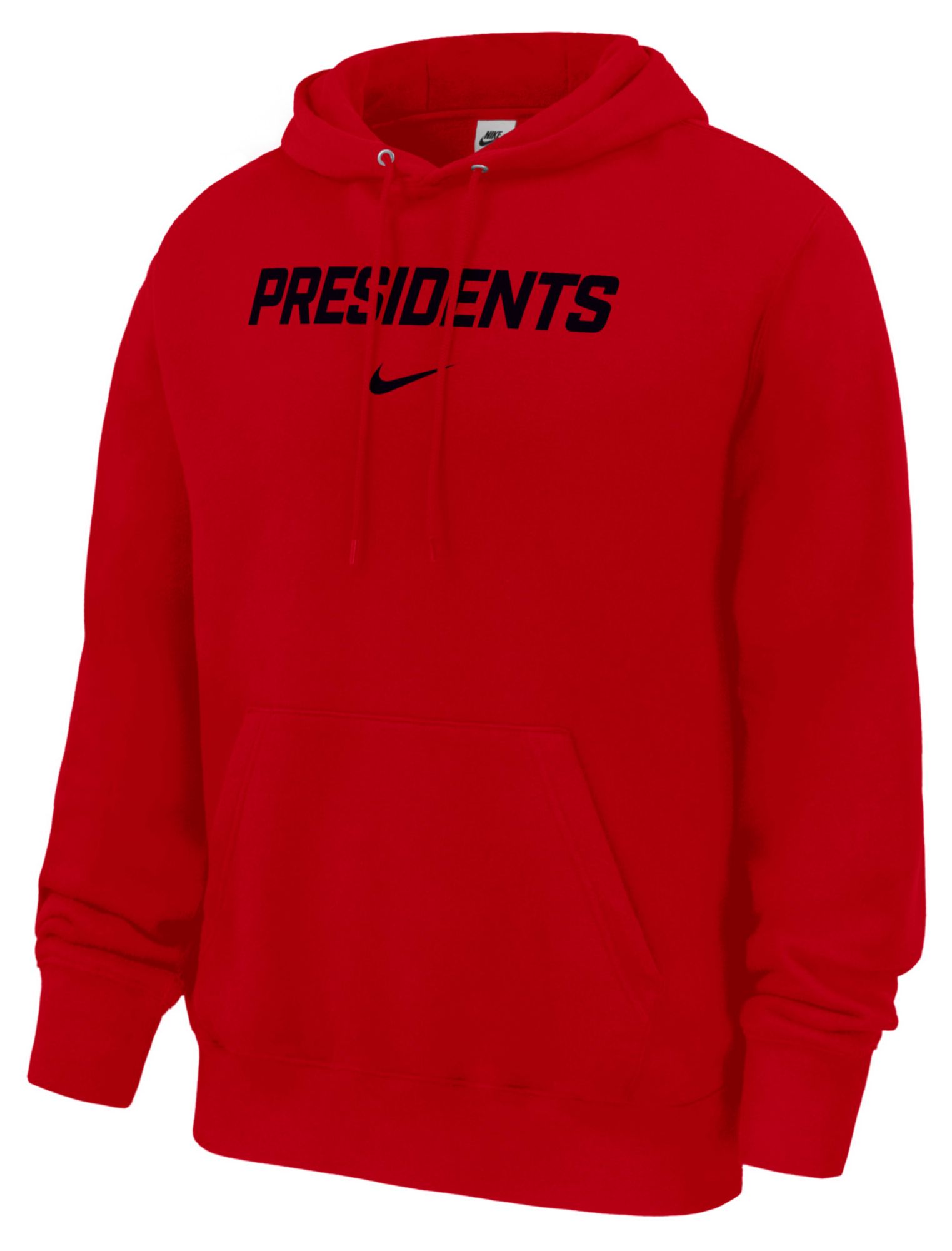 Nike Men's Washington and Jefferson Presidents Red Wordmark Club Hoodie