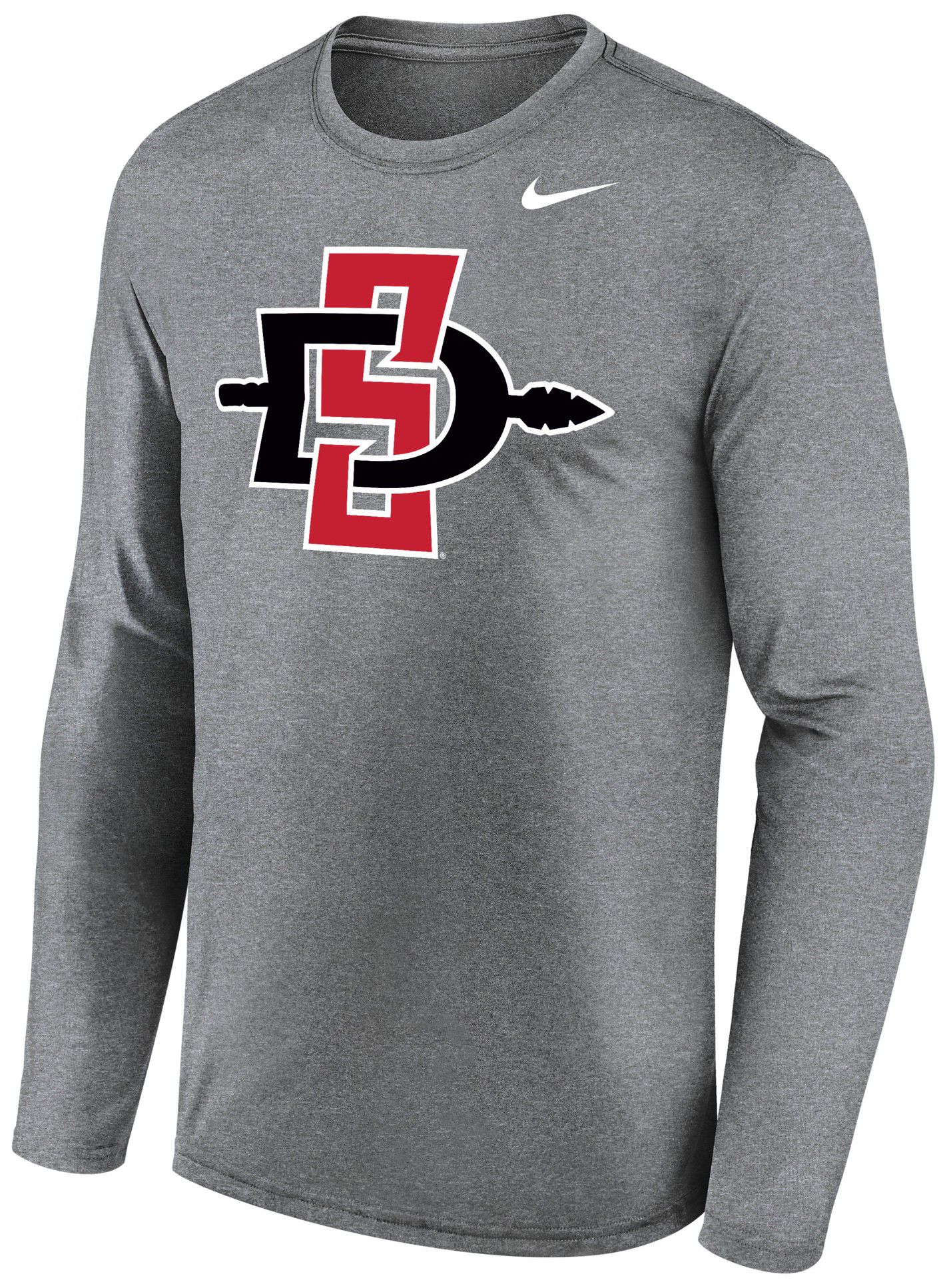 Nike Men's San Diego State Aztecs Grey Legend Long Sleeve Shirt