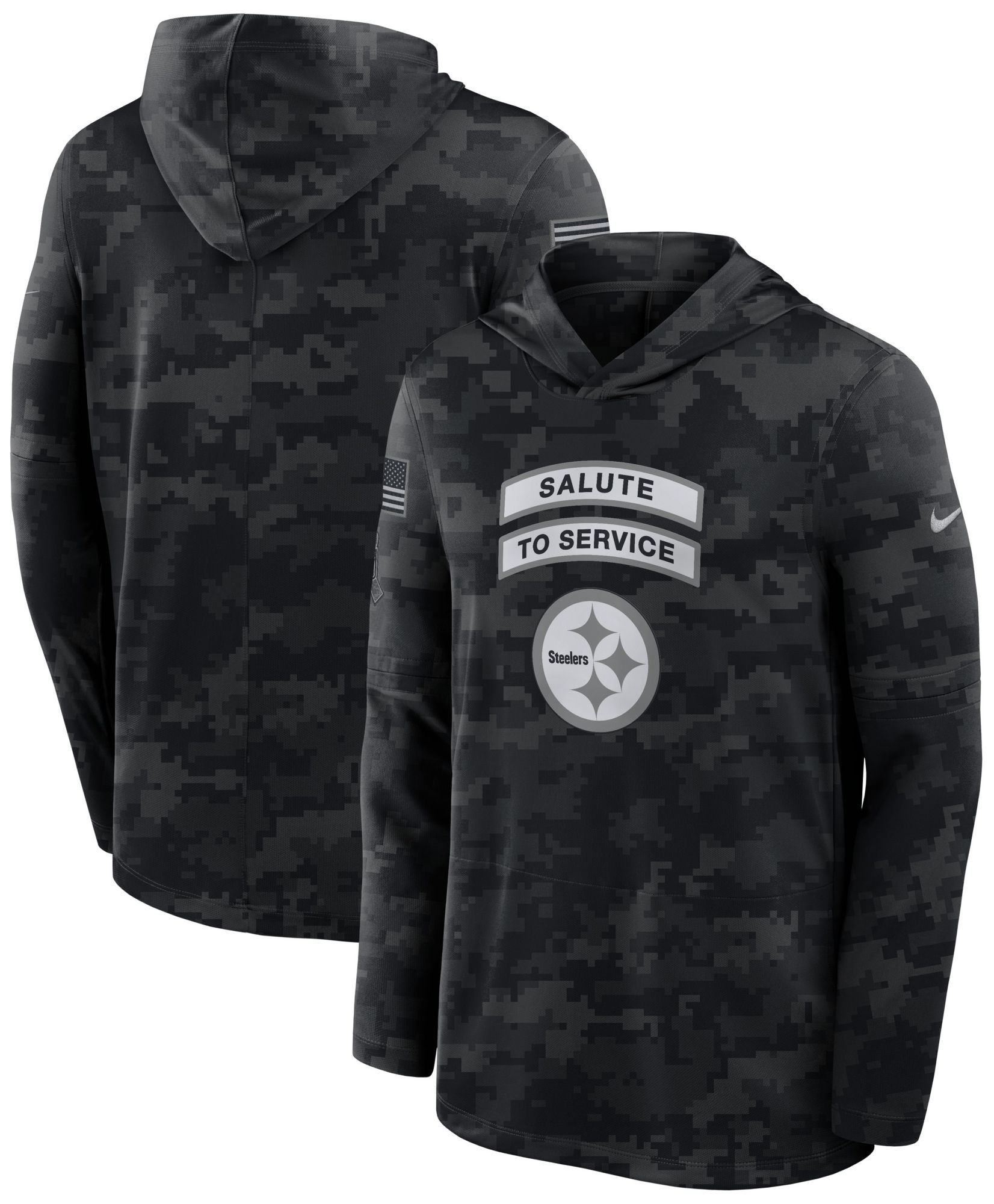 Nike Men's Pittsburgh Steelers Salute To Service 2026 Hooded Long Sleeve Shirt