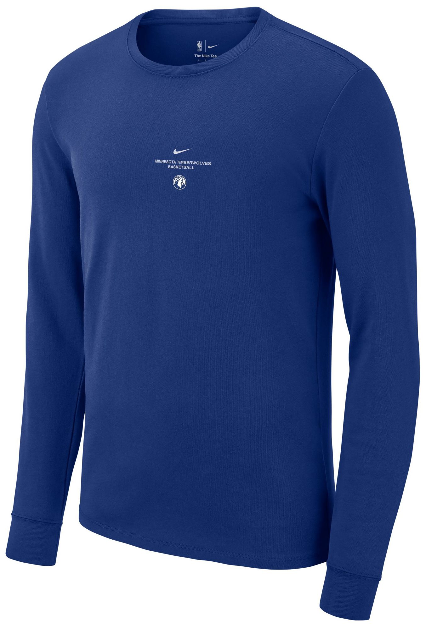 Nike Adult Minnesota Timberwolves Worn With Obsession Standard Issue Practice Long Sleeve Shirt, Men's, Large, Blue