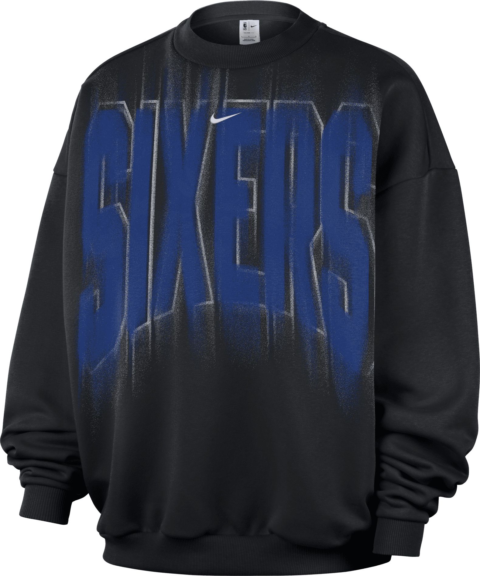 Nike Adult Philadelphia 76ers Worn With Obsession Standard Issue Game Theater Team Crew Sweatshirt