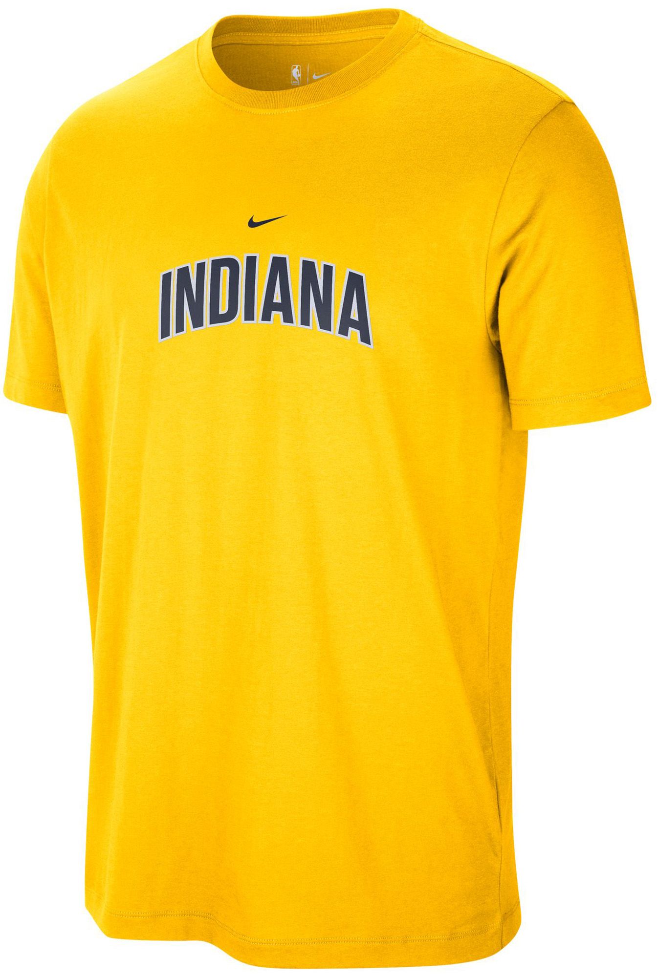 Nike Men's Indiana Pacers Yellow Wordmark T-Shirt