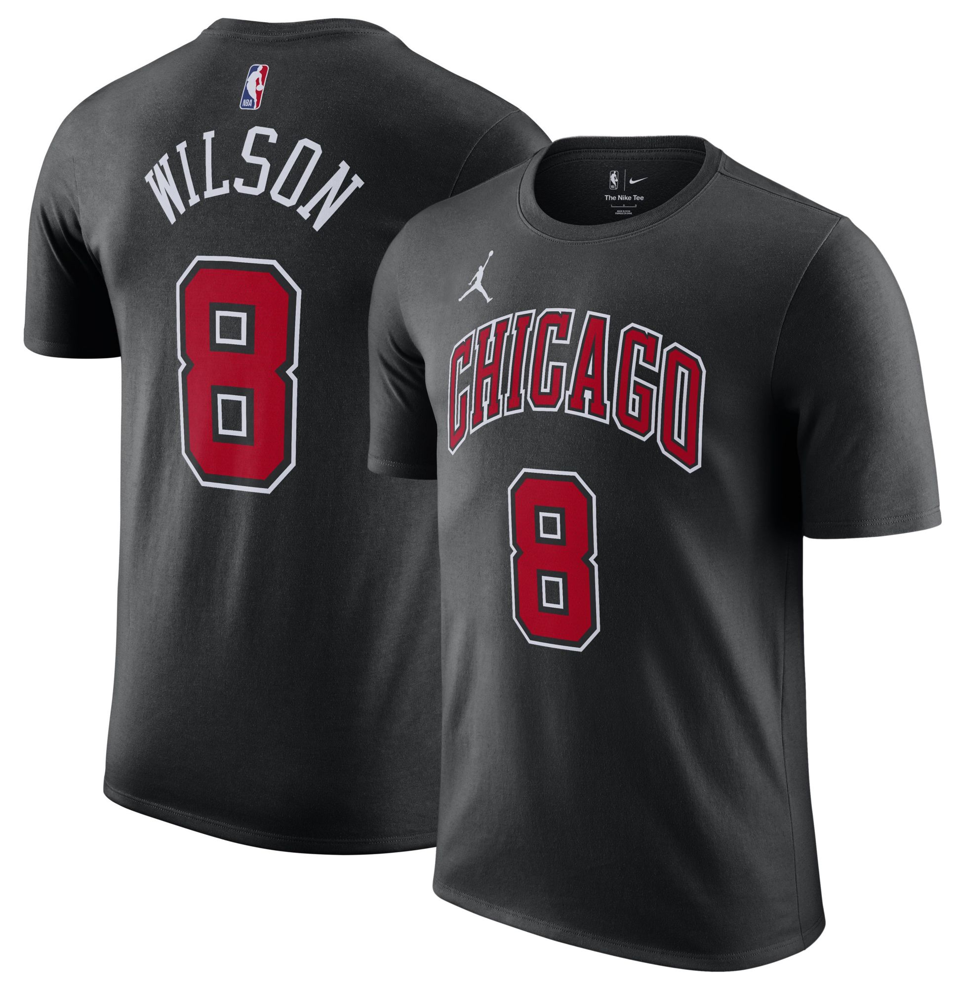 Nike Men's Chicago Bulls Black Caleb Wilson #8 Statement Edition T-Shirt