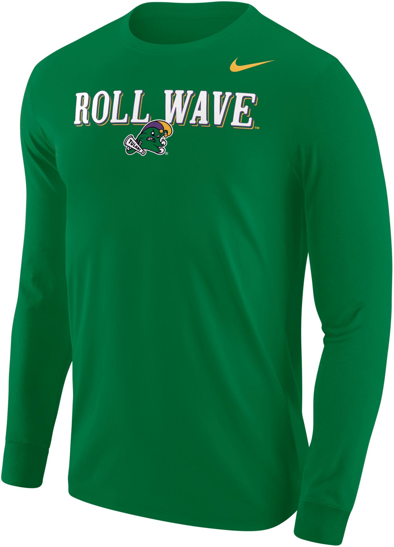 Nike Men's Green Tulane Green Wave Roll Wave Long-Sleeve T-Shirt - Green