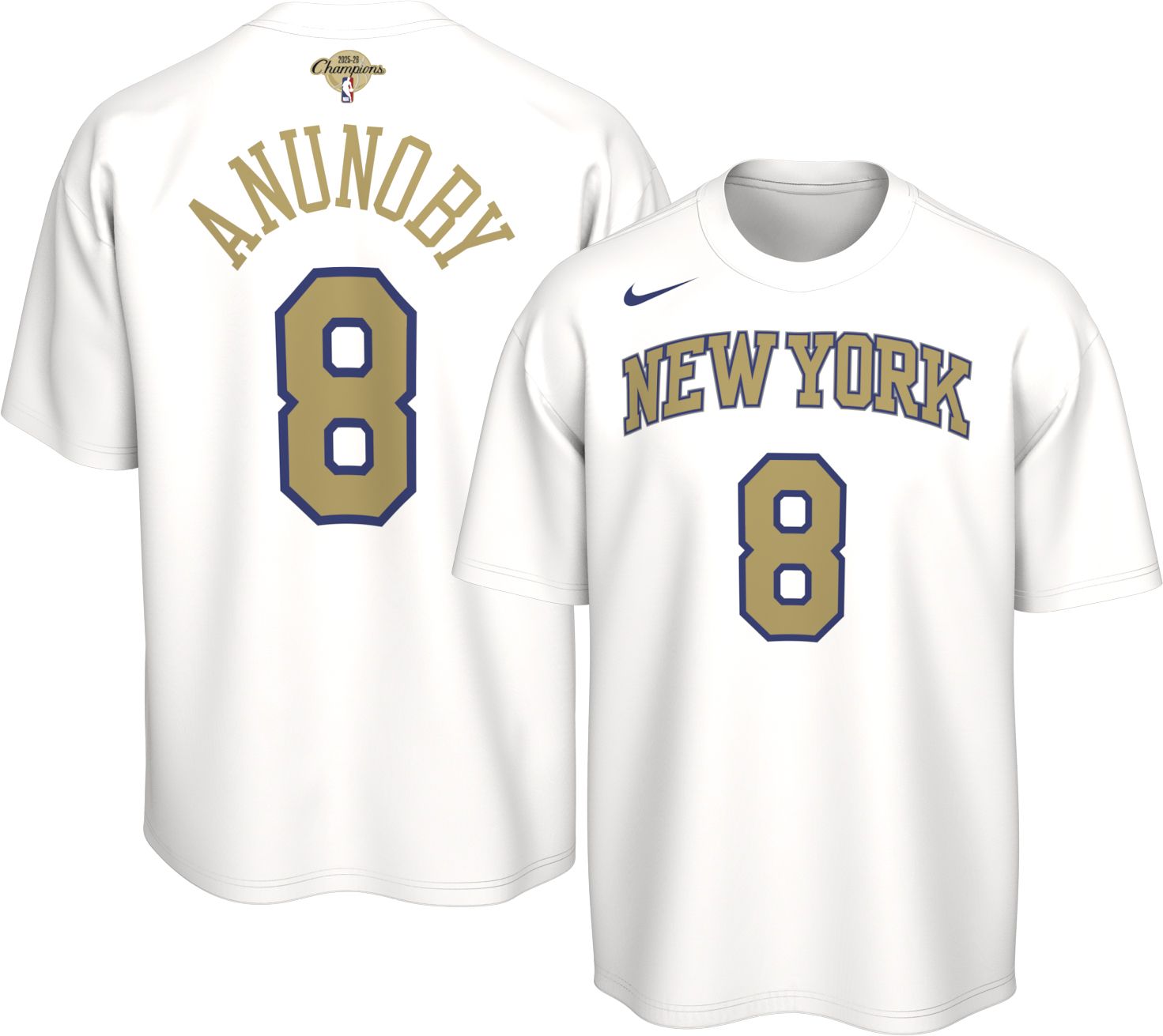 Nike Adult New York Knicks OG Anunoby Trophy Ring Banner T-Shirt, Men's