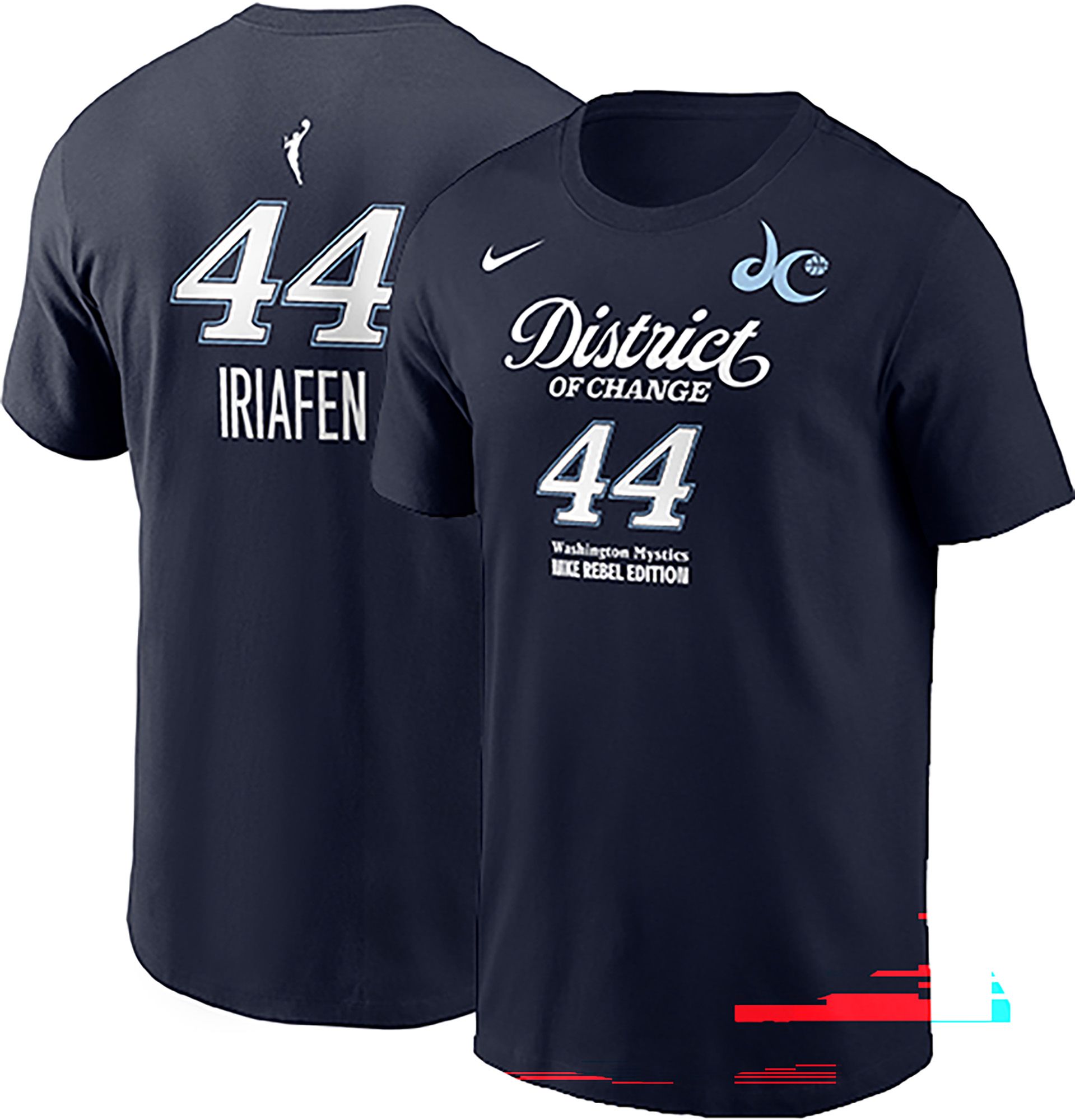 Nike Men's Washington Mystics Kiki Iriafen #44 Navy  Rebel T-Shirt