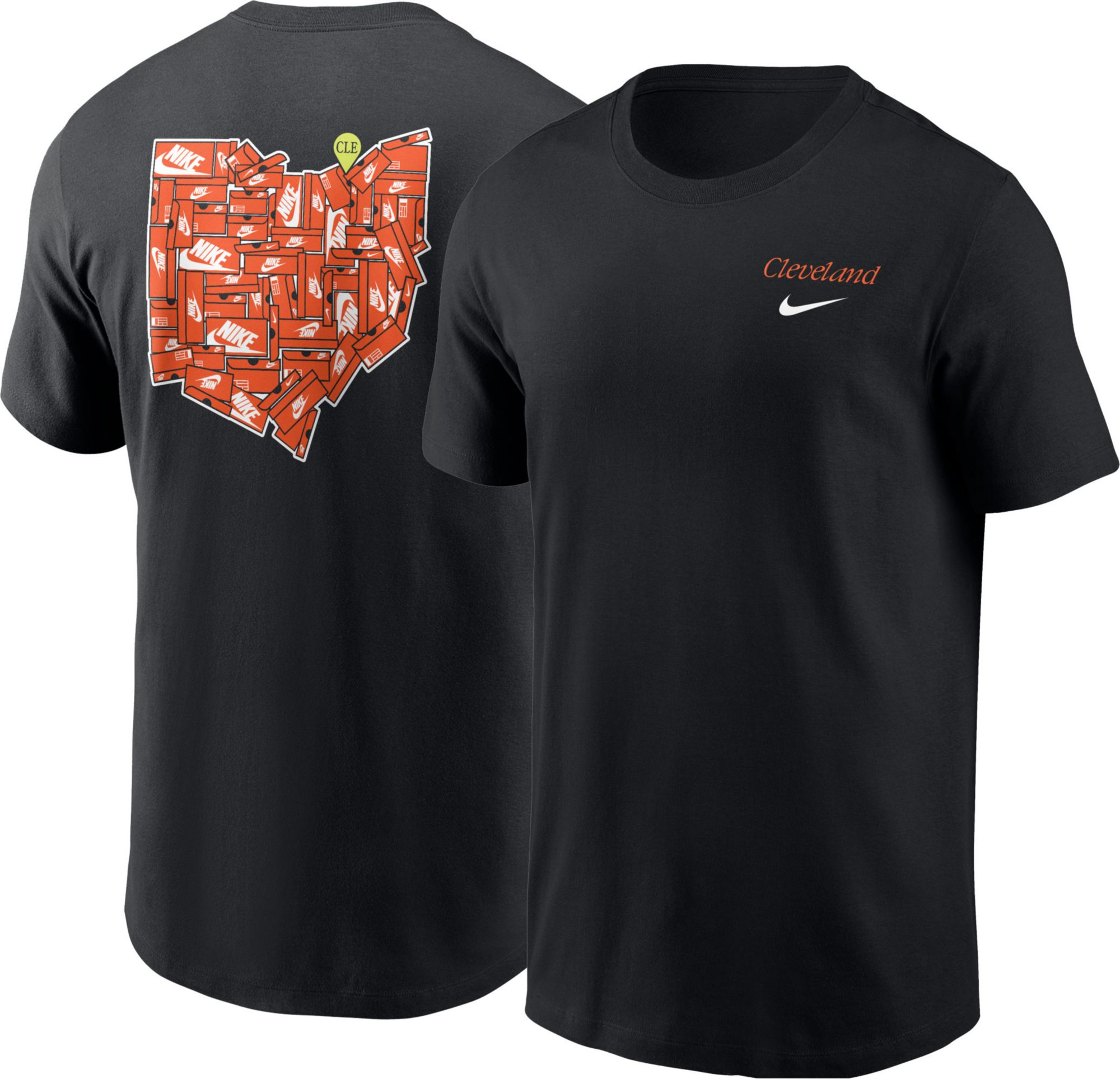 Nike Men's Cleveland Black Core Cotton Shoebox T-Shirt