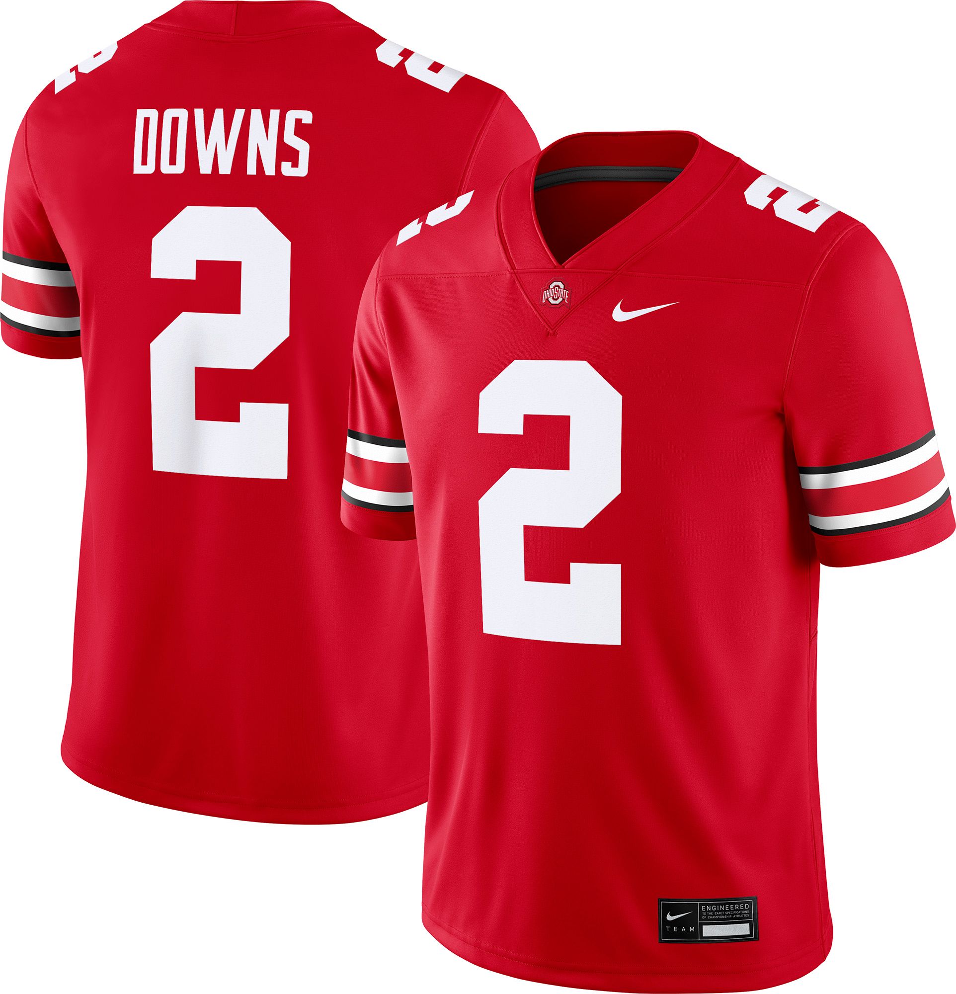 Nike Men's Ohio State Buckeyes Red Caleb Downs #2 Jersey