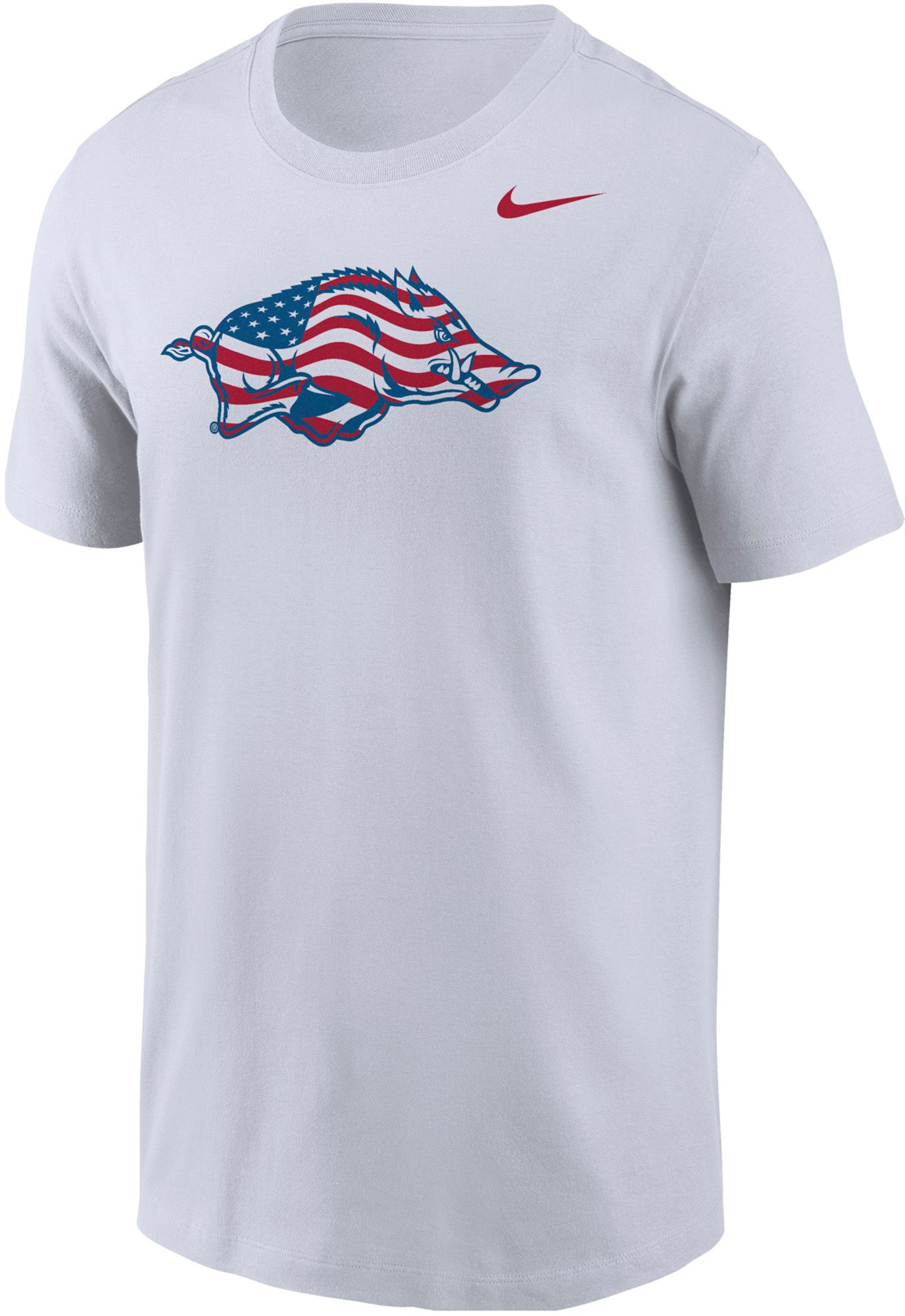 Nike Men's Arkansas Razorbacks White Patriotic Flag T-Shirt