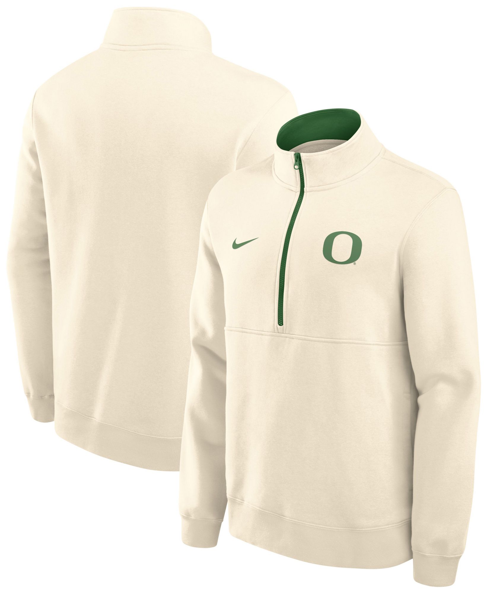 Oregon Primetime Primary Logo Nike Men's College 1/2-Zip Crew in Brown | 02JW0C3IUON-G24