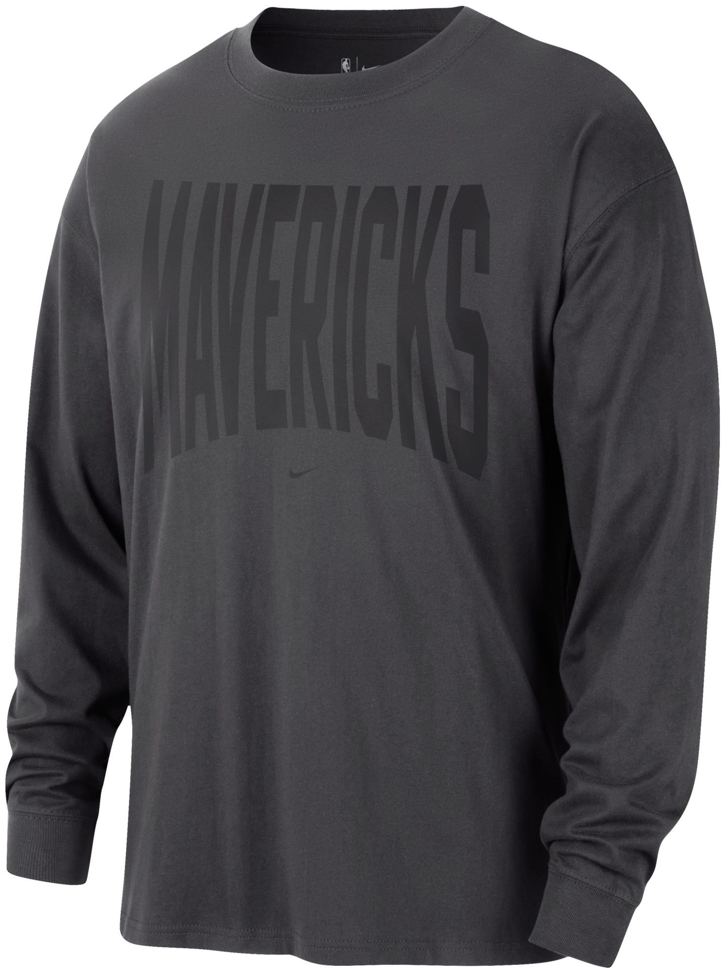 Nike Adult Dallas Mavericks Worn With Obsession Standard Issue Travel Long Sleeve Shirt, Men's, Small, Gray