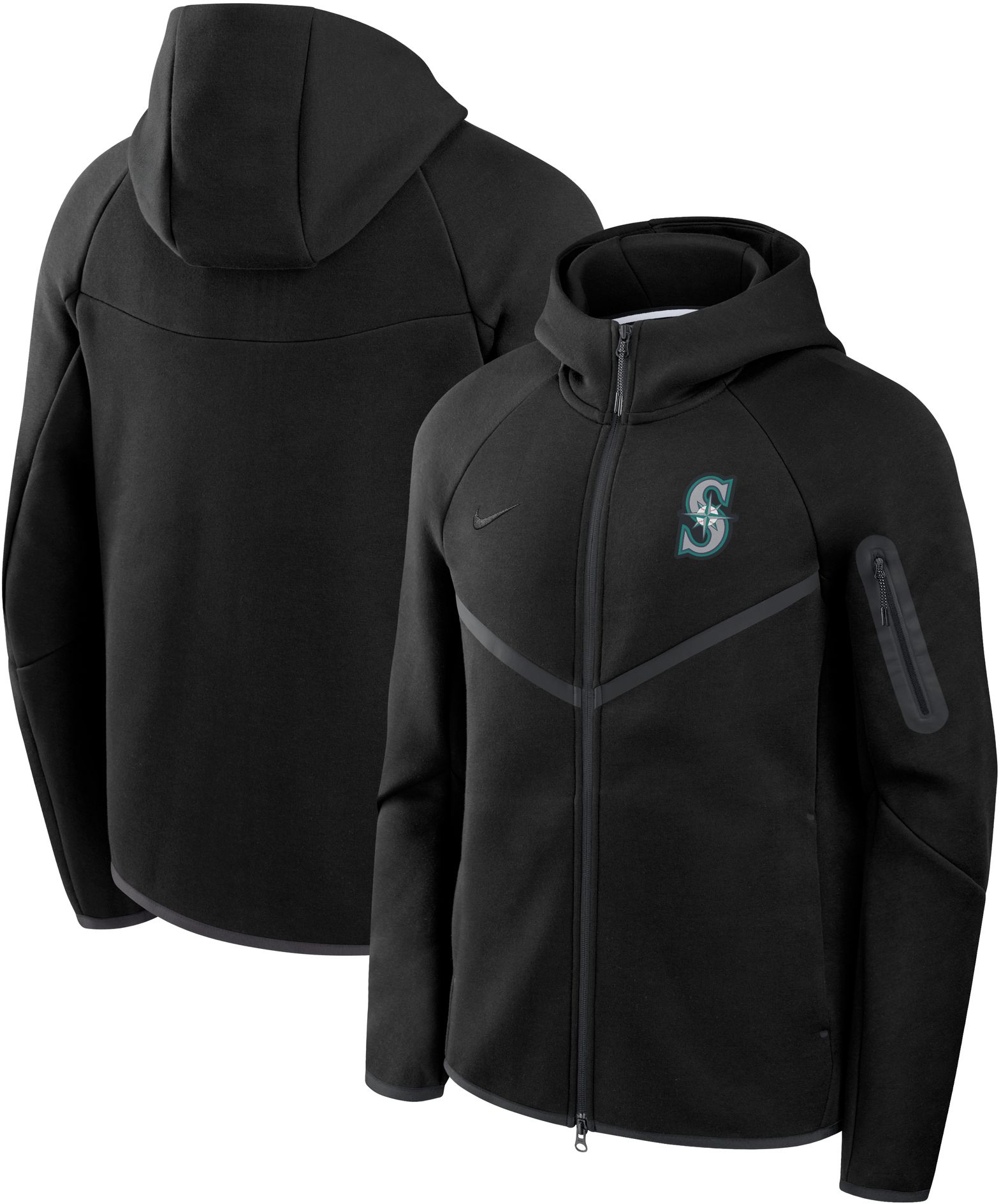 Nike Men's Seattle Mariners Tech Fleece Full-Zip Hoodie