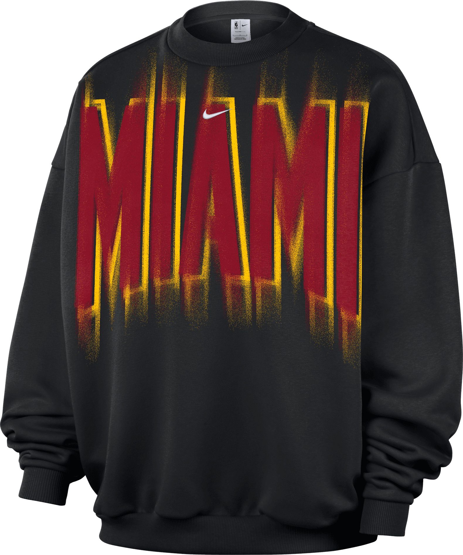 Nike Adult Miami Heat Worn With Obsession Standard Issue Game Theater Team Crew Sweatshirt, Men's