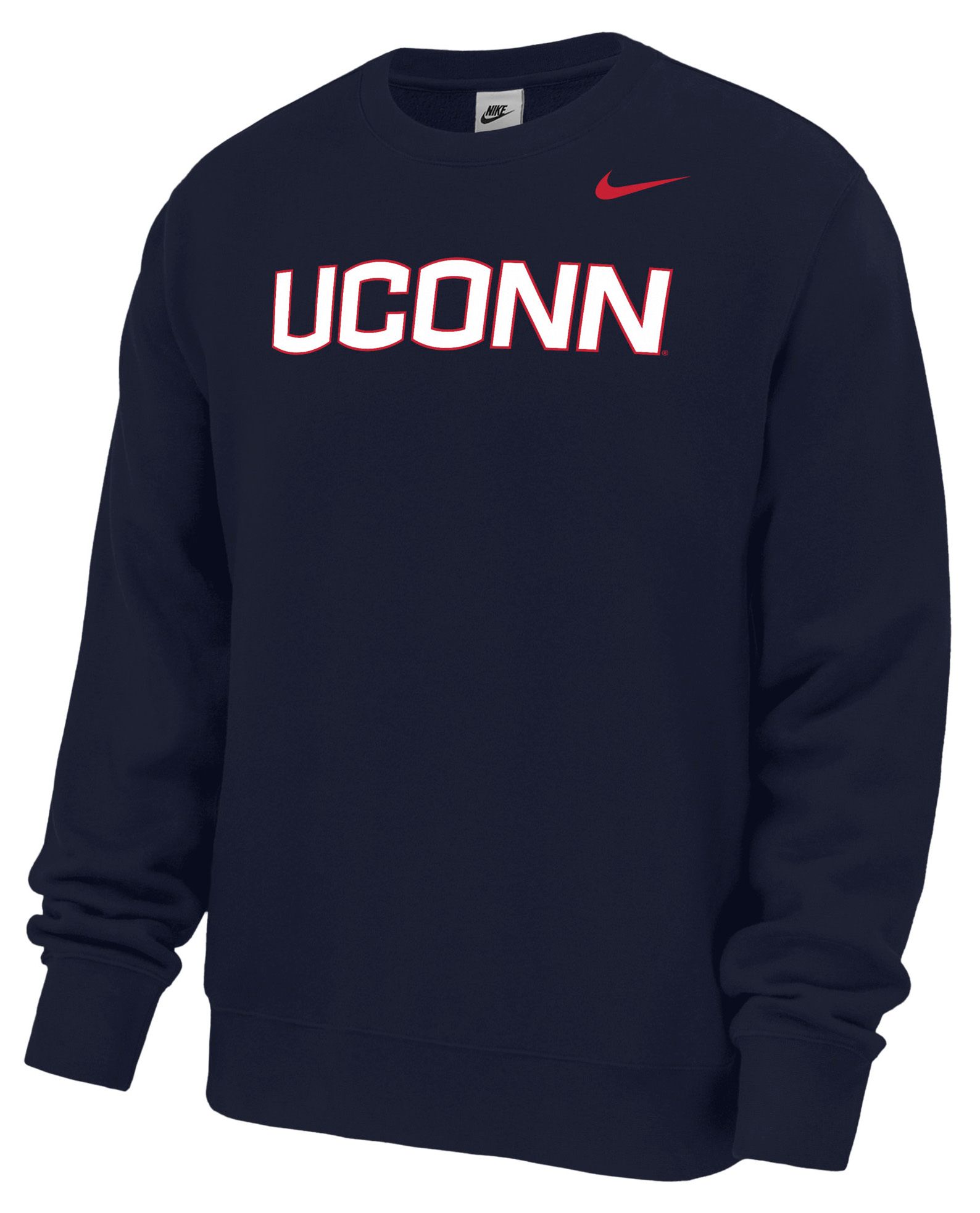 Nike Men's UConn Huskies Wordmark Club Crewneck Sweatshirt