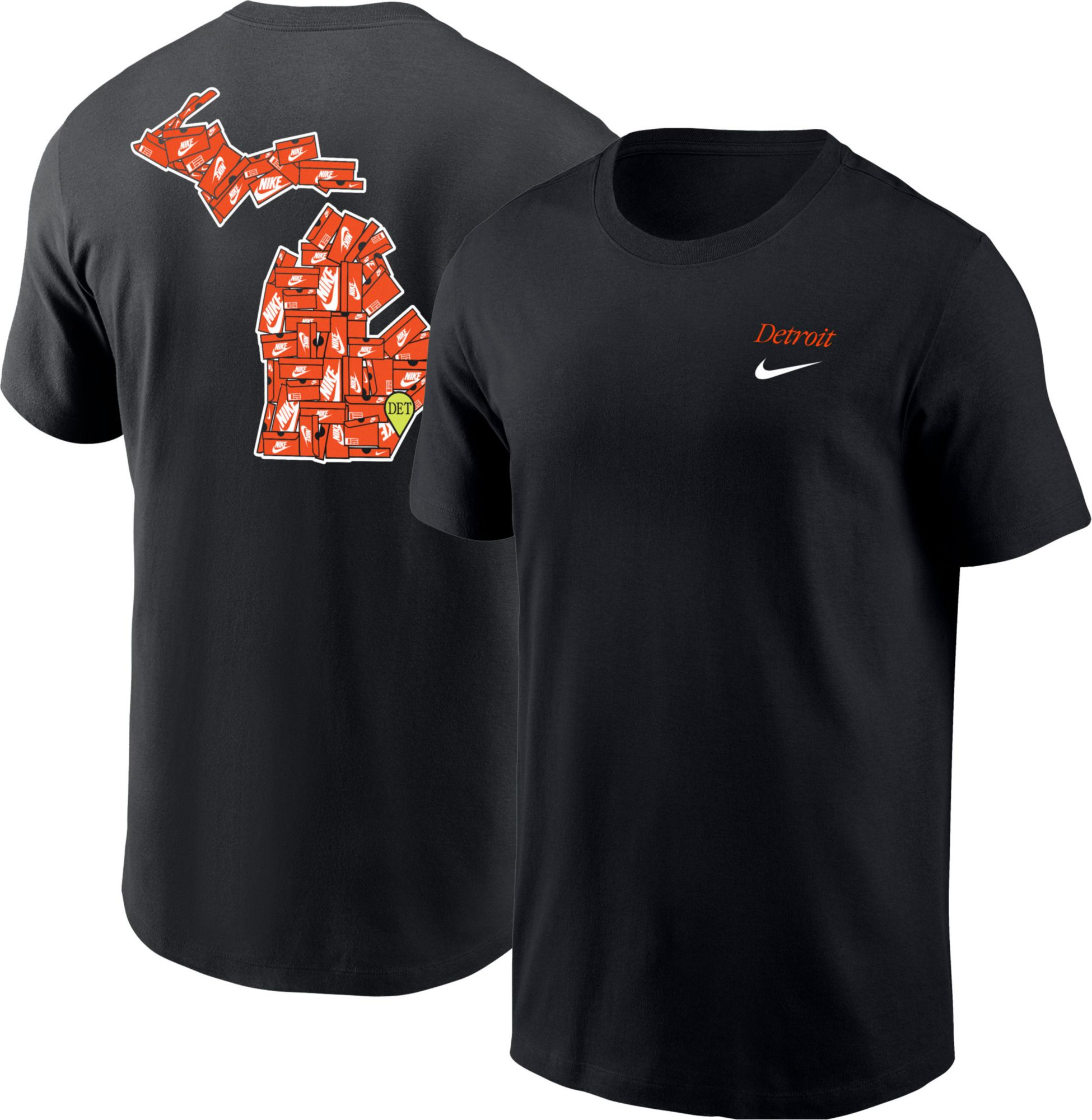 Nike Men's Detroit Black Core Cotton Shoebox T-Shirt