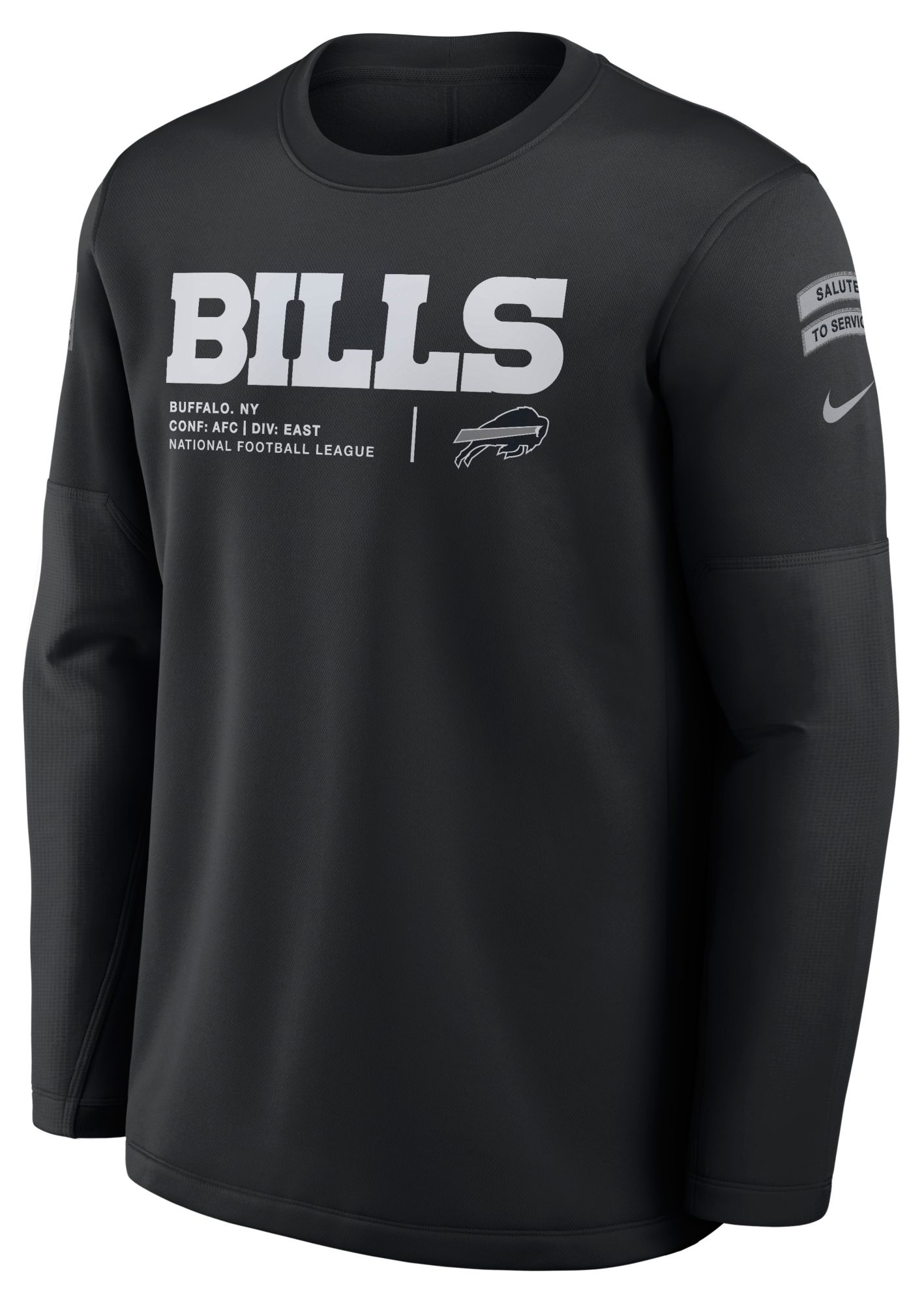 Nike Men's Buffalo Bills Salute to Service 2026 Coaches Crewneck Sweatshirt