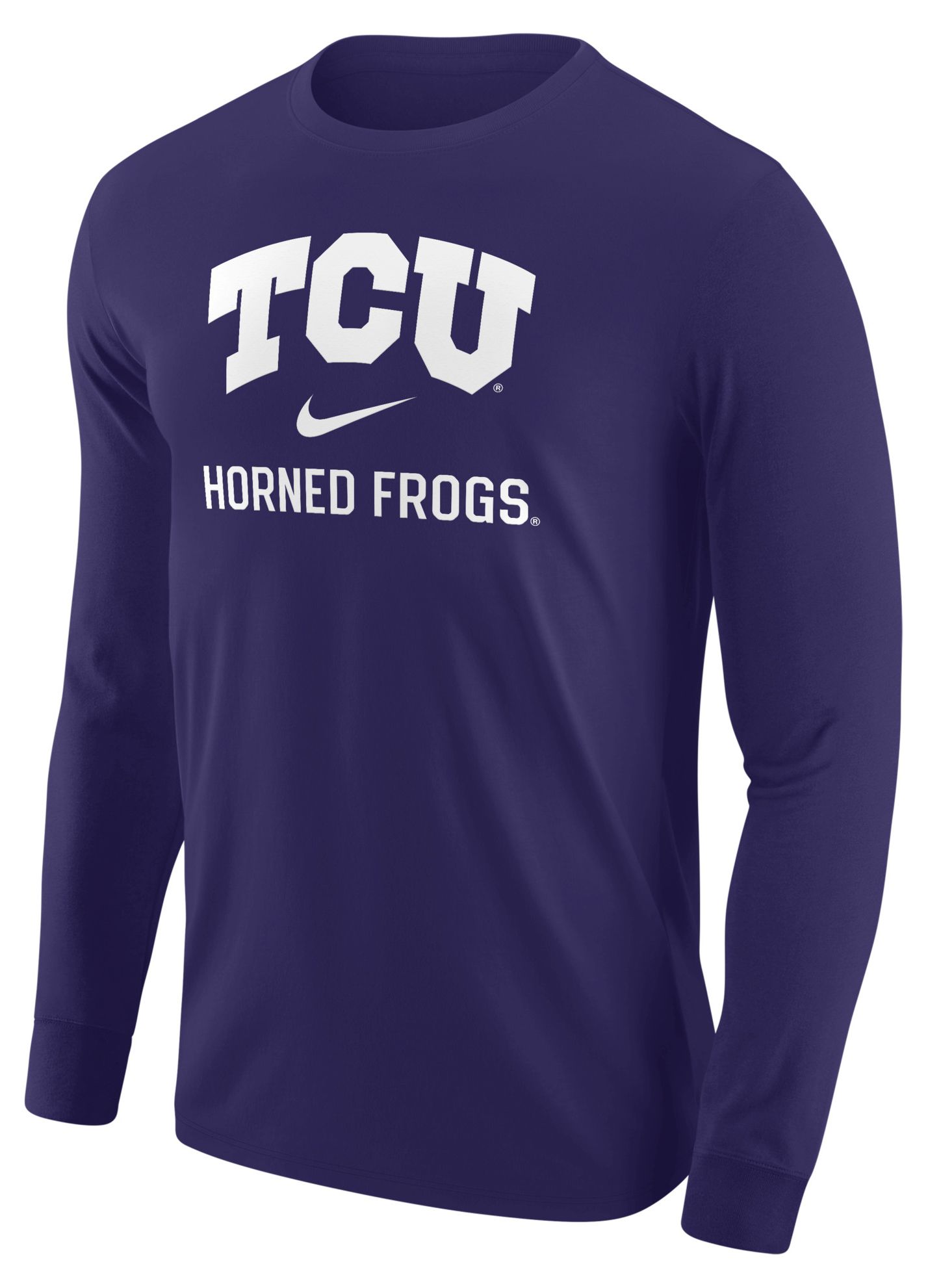 Nike Men's TCU Horned Frogs Purple Arch Long Sleeve Shirt