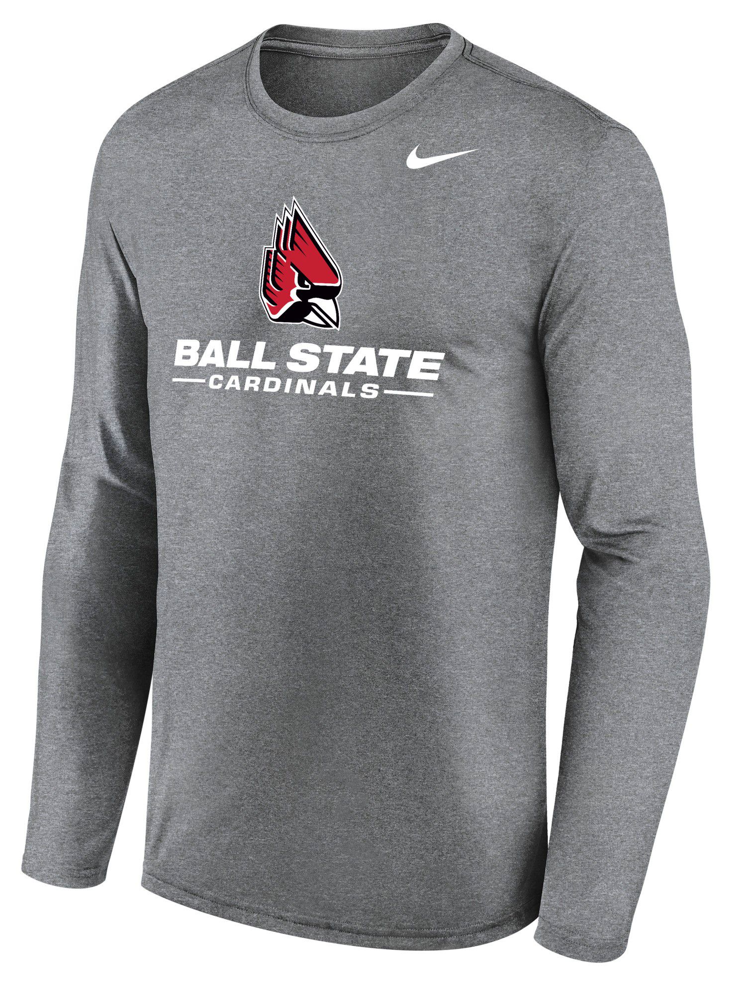 Nike Men's Ball State Cardinals Grey Legend Long Sleeve Shirt