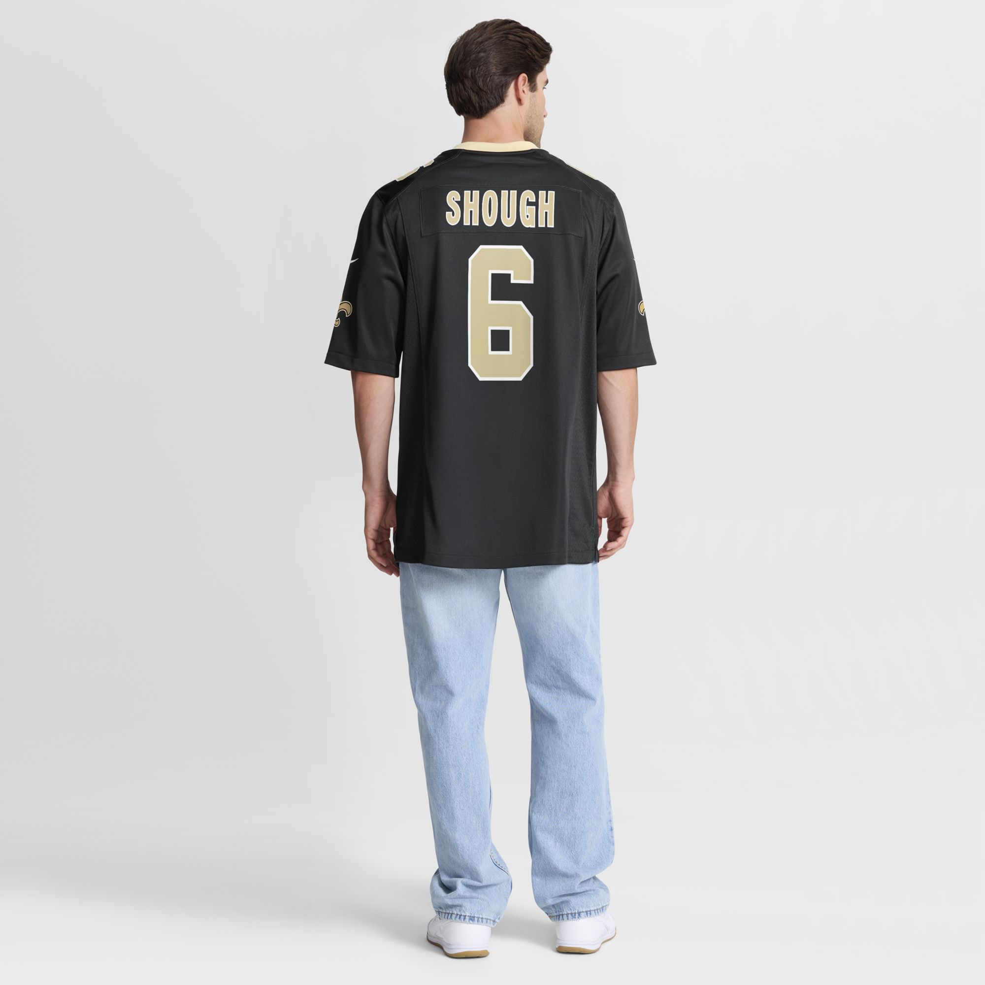 Nike Men's New Orleans Saints Black Tyler Shough #6 Game Jersey