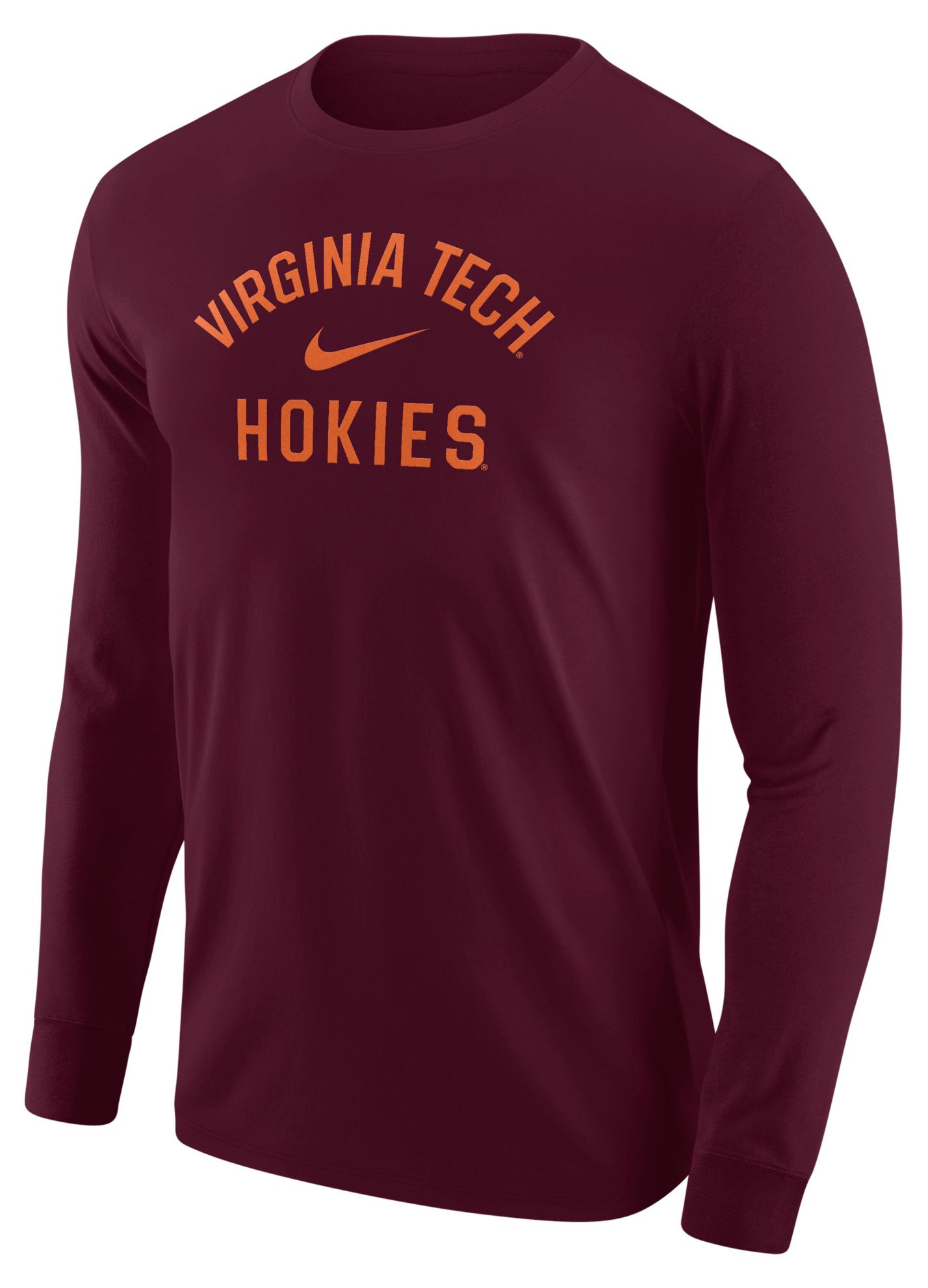 Nike Men's Virginia Tech Hokies Maroon Long Sleeve Shirt