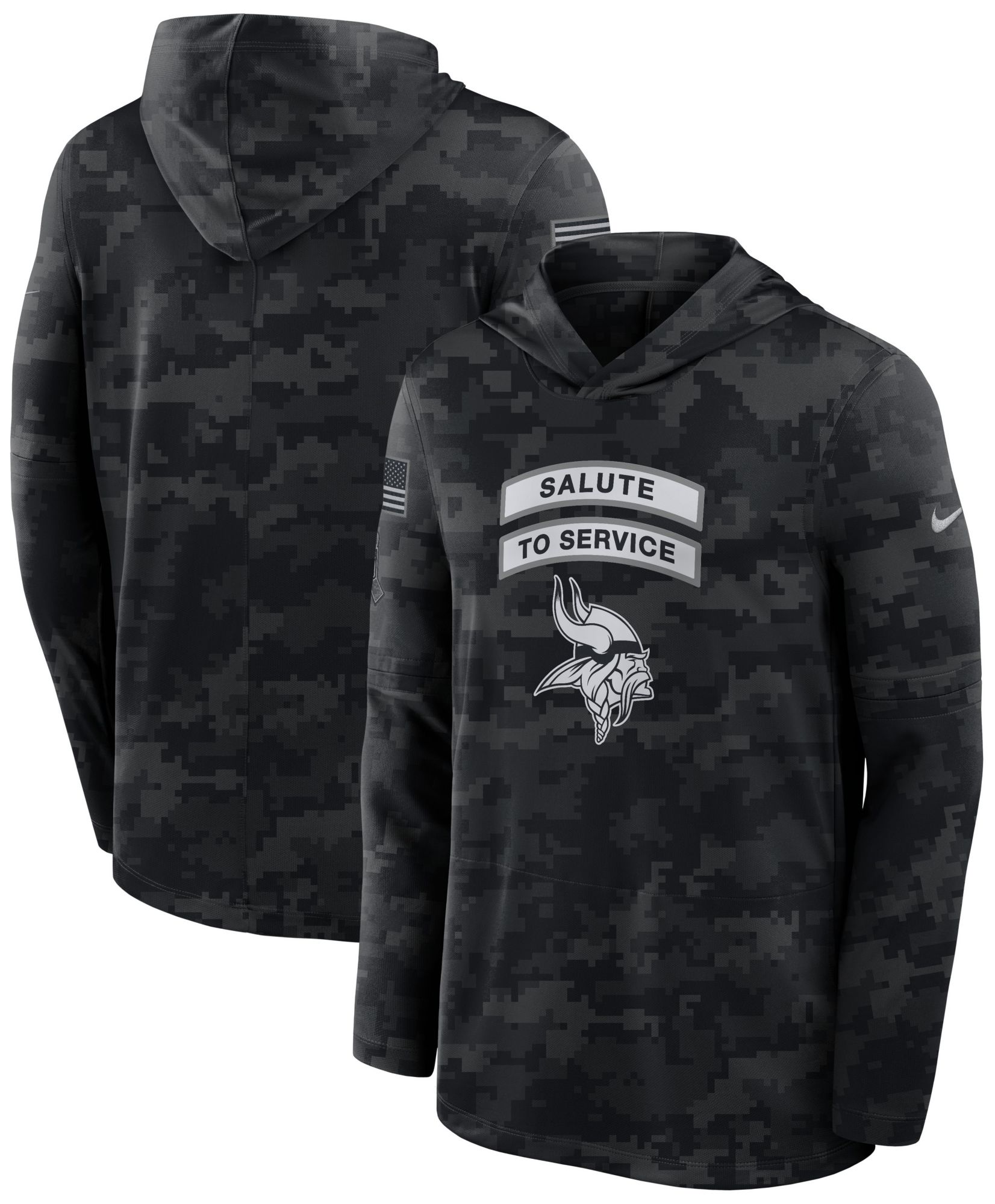 Nike Men's Minnesota Vikings Salute To Service 2026 Hooded Long Sleeve Shirt