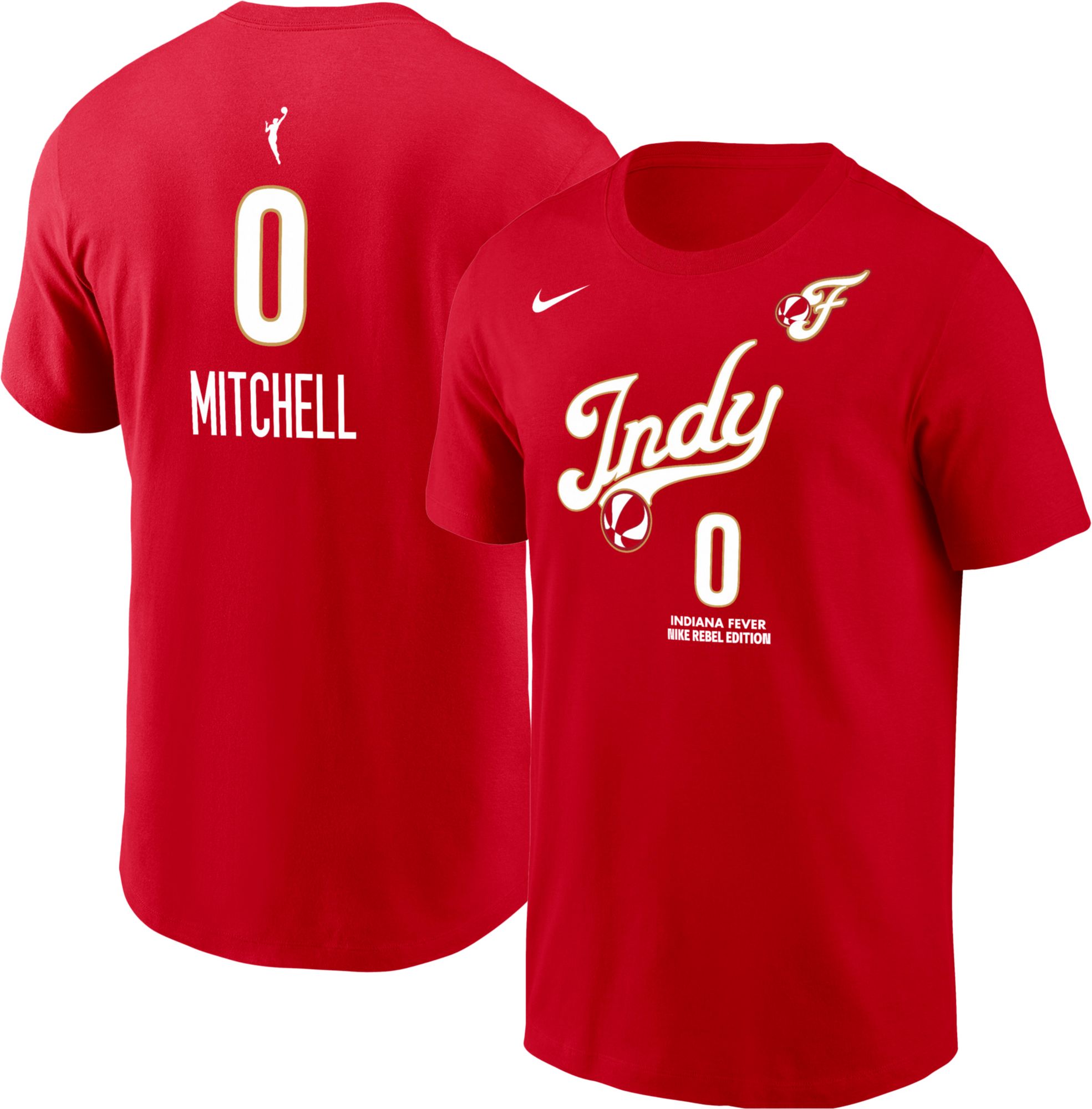 Nike Men's Indiana Fever Kelsey Mitchell #0 Red  Rebel T-Shirt