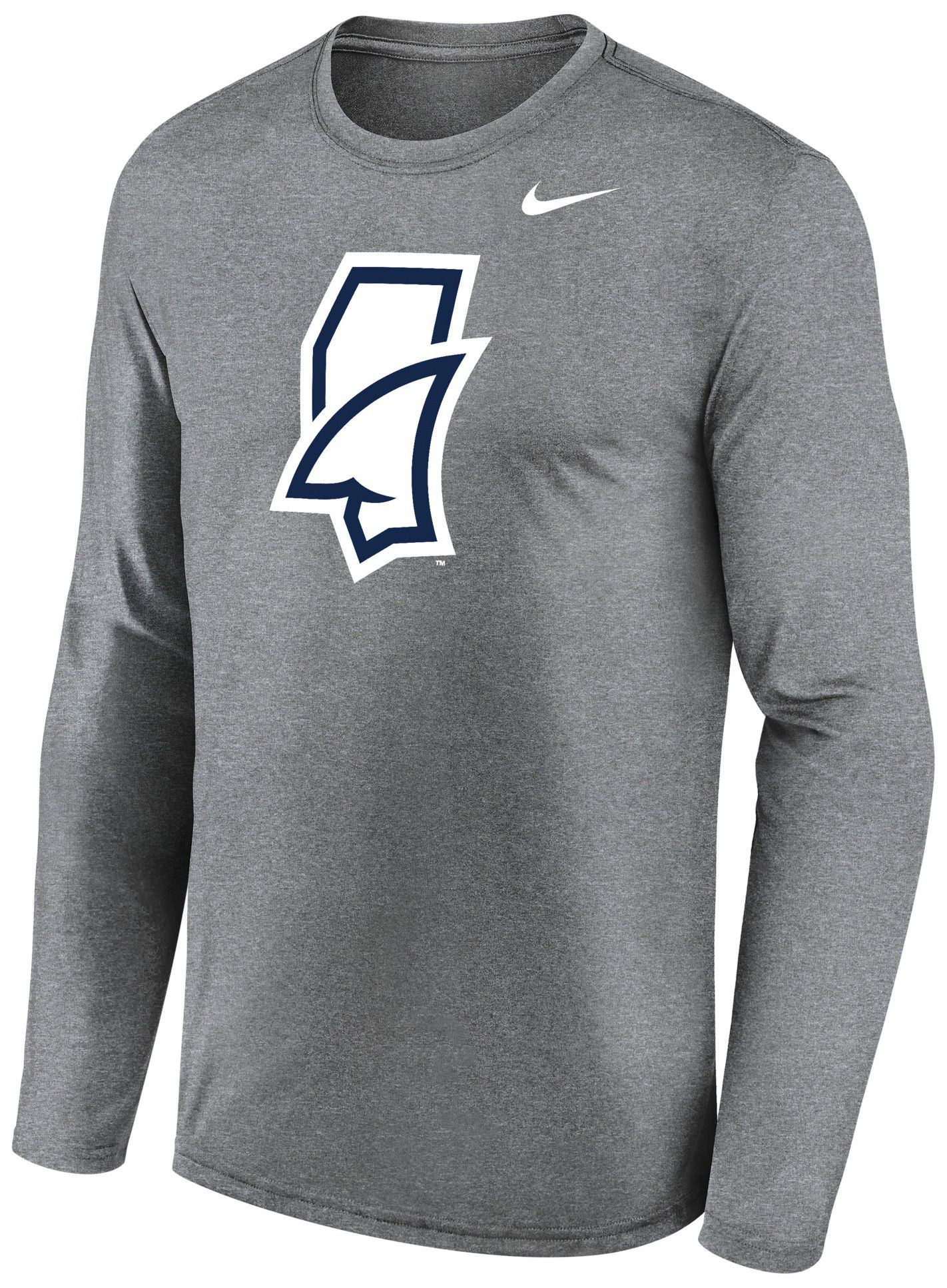 Nike Men's Ole Miss Rebels Gray Legend Long Sleeve Shirt