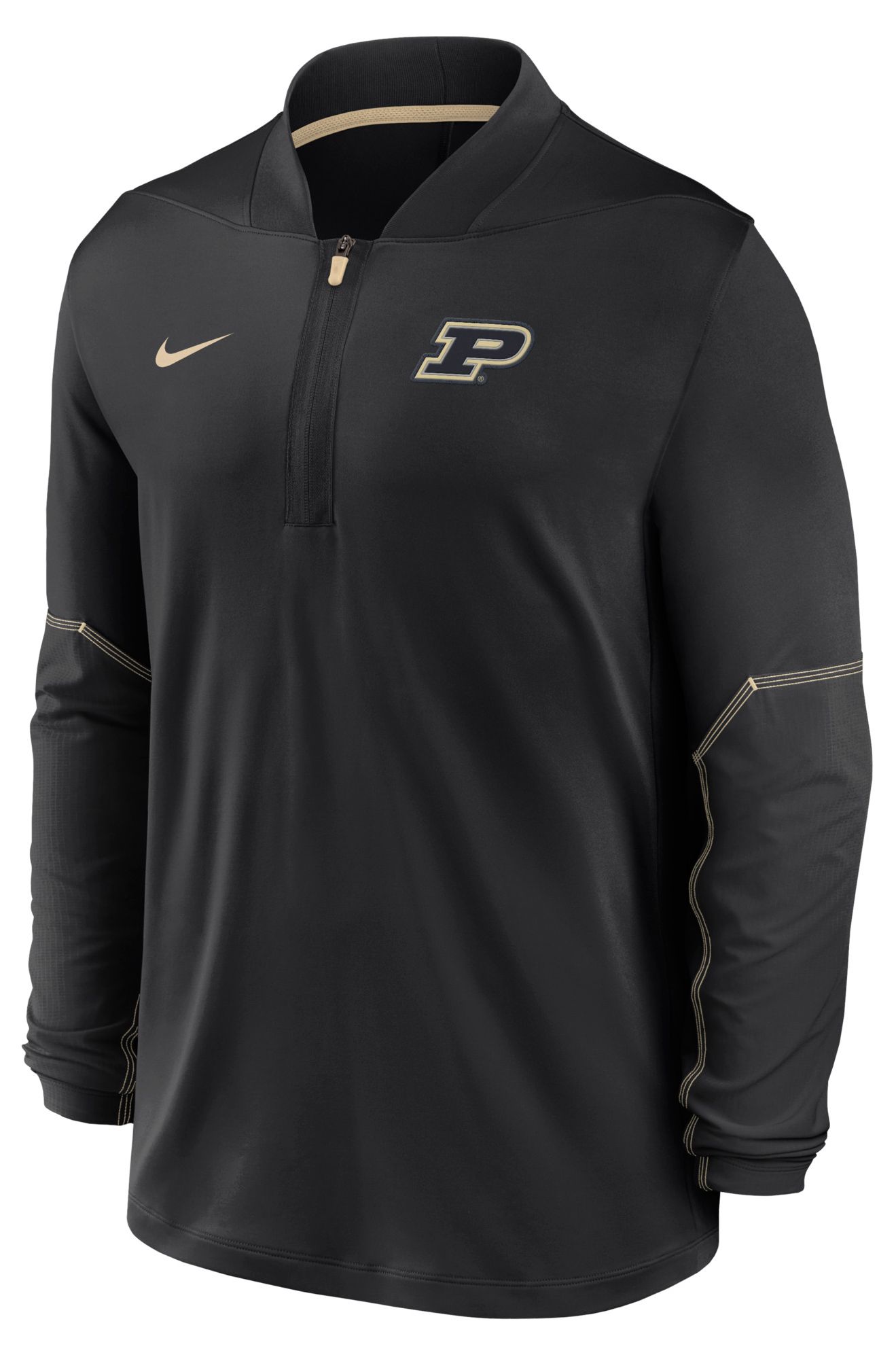 Nike Men's Purdue Boilermakers Black Dri-Fit Mid-Weight Coaches 1/2 Zip Jacket