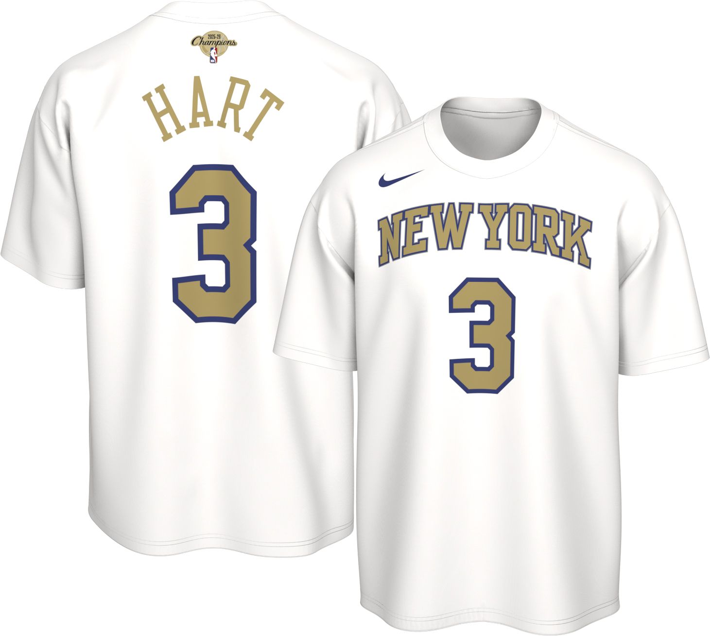 Nike Adult New York Knicks Josh Hart Trophy Ring Banner T-Shirt, Men's