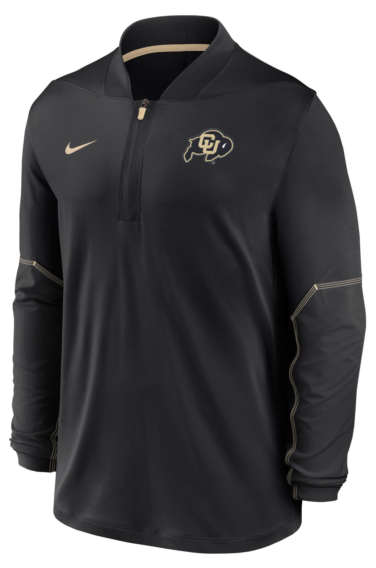 Nike Men's Colorado Buffaloes Black Dri-Fit Mid-Weight Coaches 1/2 Zip Jacket