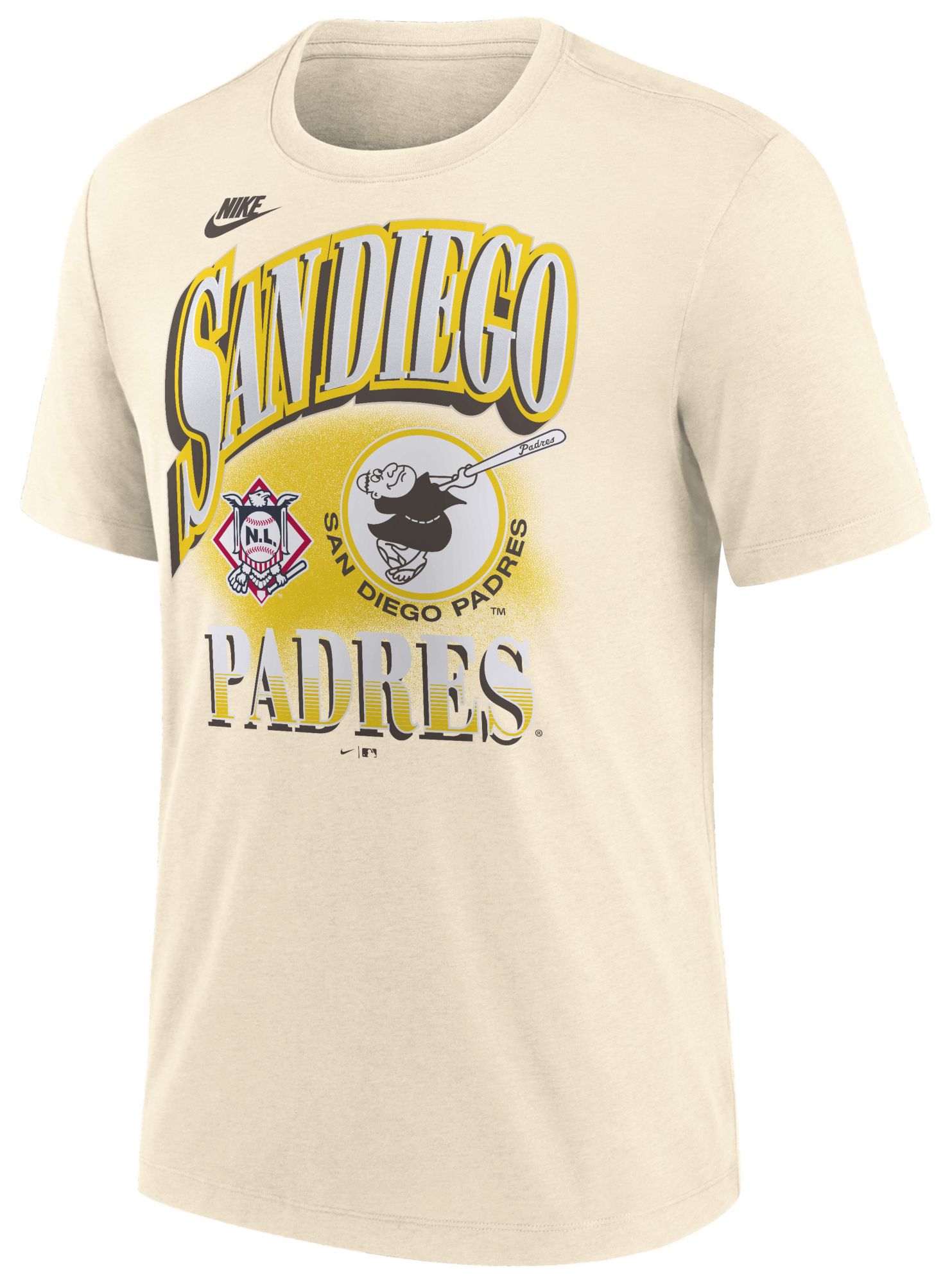 Nike Men's San Diego Padres Tan Vintage Crew T-Shirt