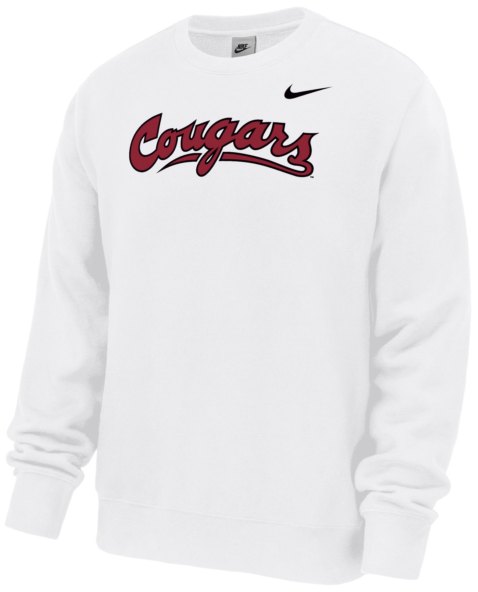 Nike Men's Washington State Cougars White Wordmark Club Crewneck Sweatshirt