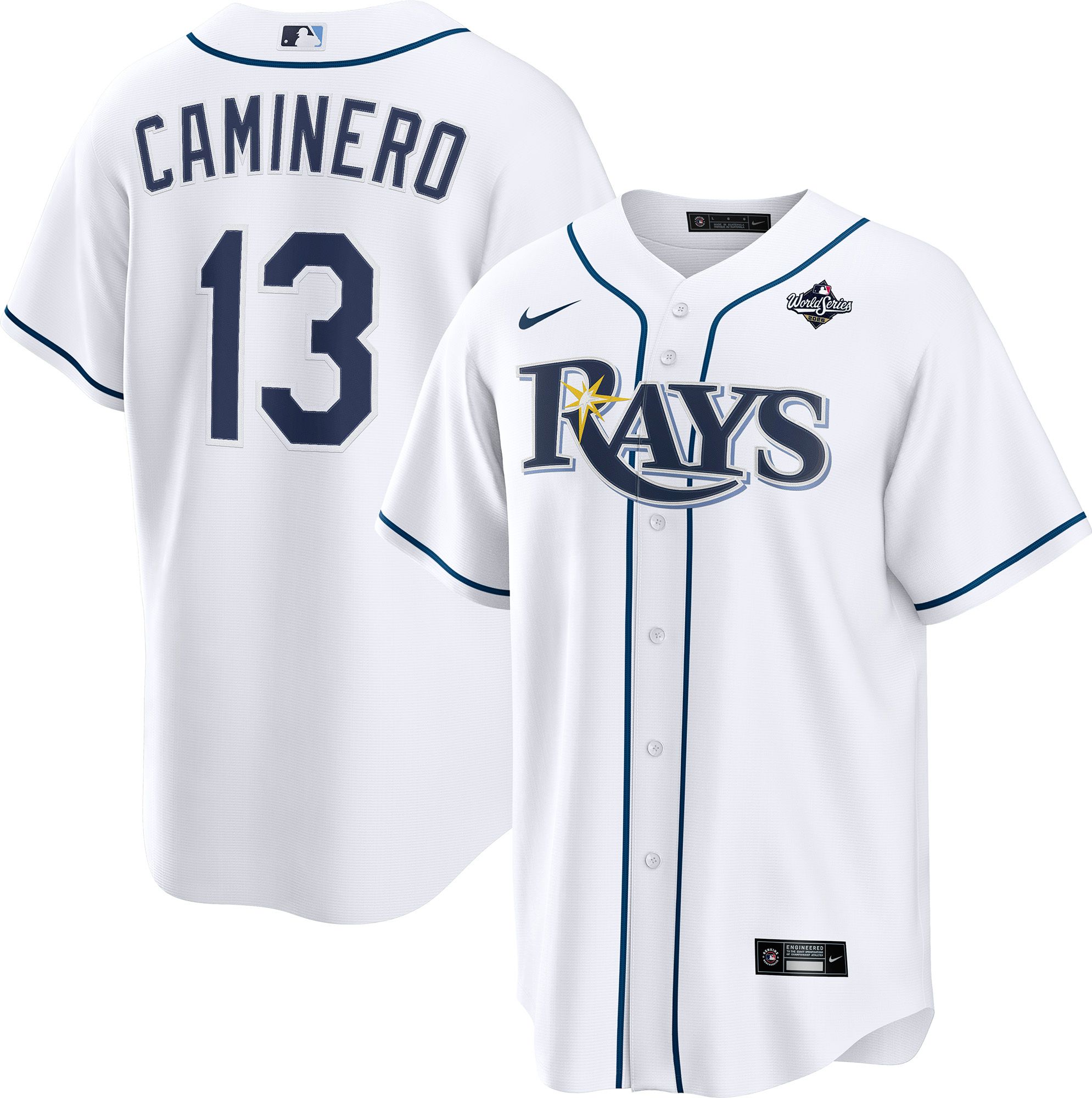 Nike Men's Tampa Bay Rays Junior Caminero 2026 World Series Bound Home Replica Jersey