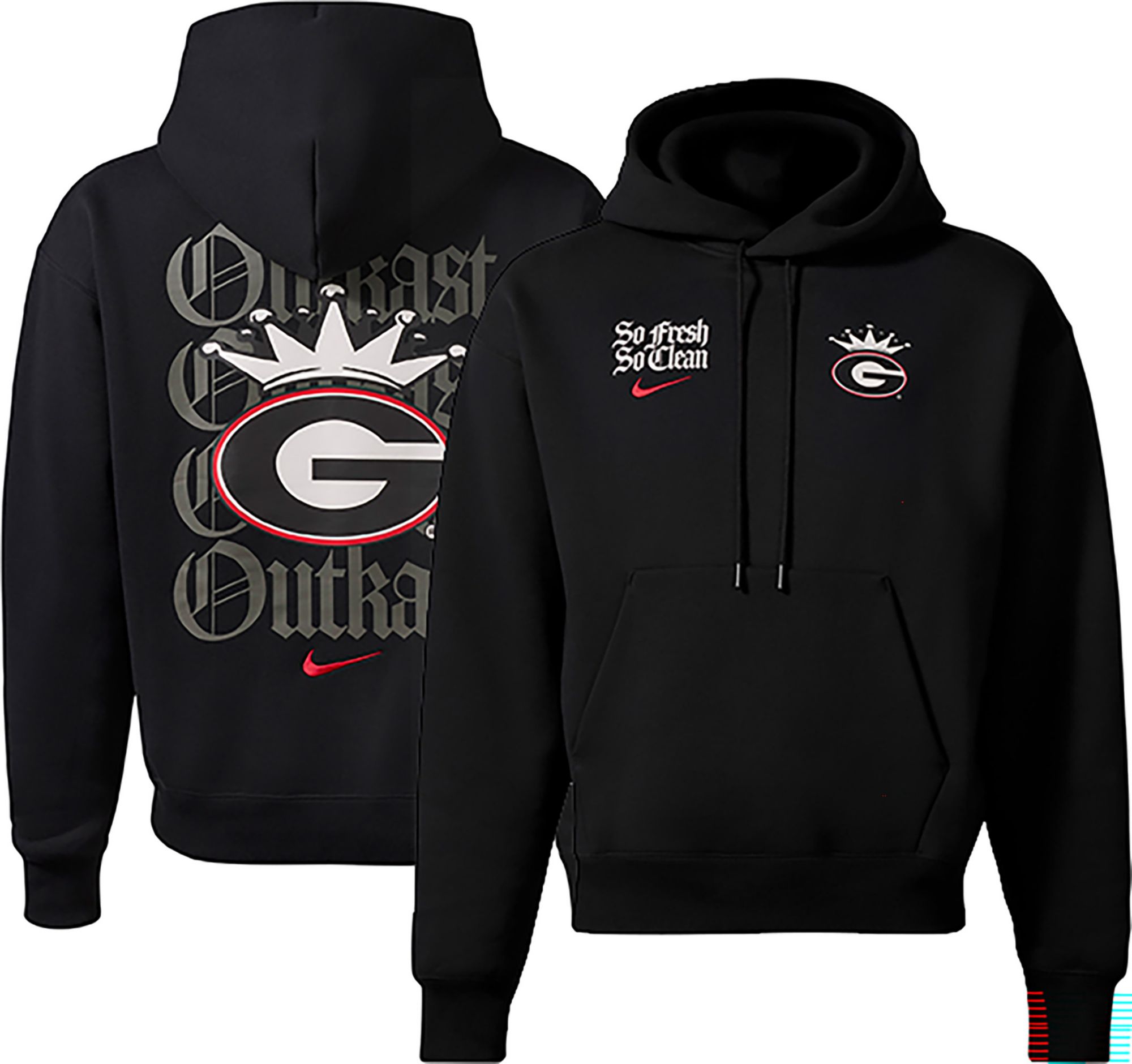 Nike Adult Georgia Bulldogs x Outkast Pullover Hoodie, Men's, Small, Black