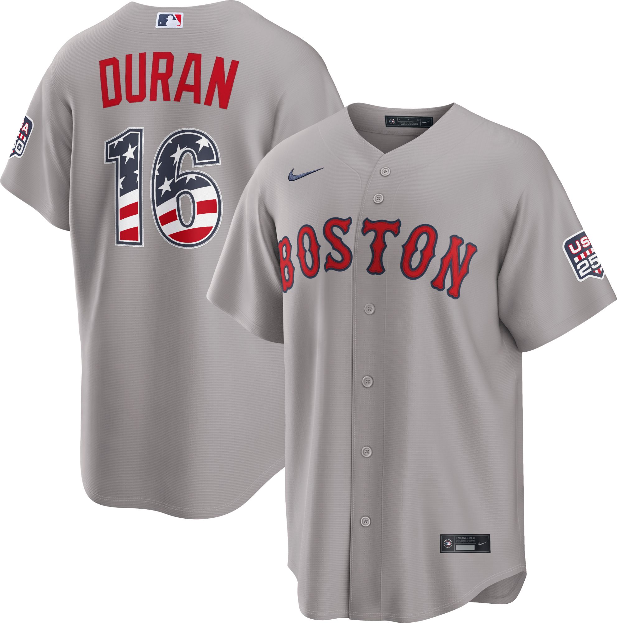 Nike Men's Boston Red Sox Jarren Duran #16 4th of July Road Replica Jersey