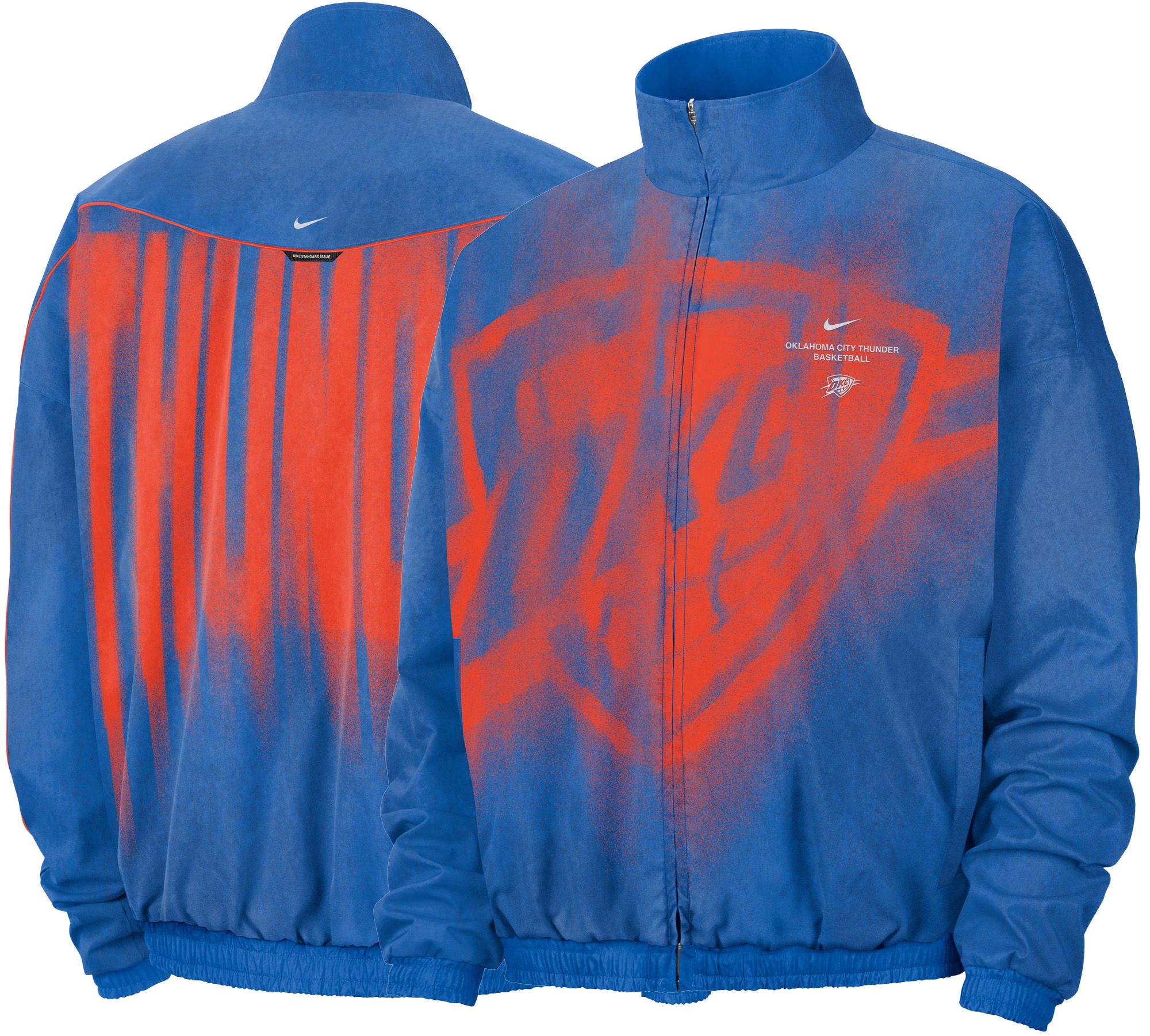 Nike Adult Oklahoma City Thunder Worn With Obsession Standard Issue Game Theater Loud Woven Jacket, Men's, Medium, Blue