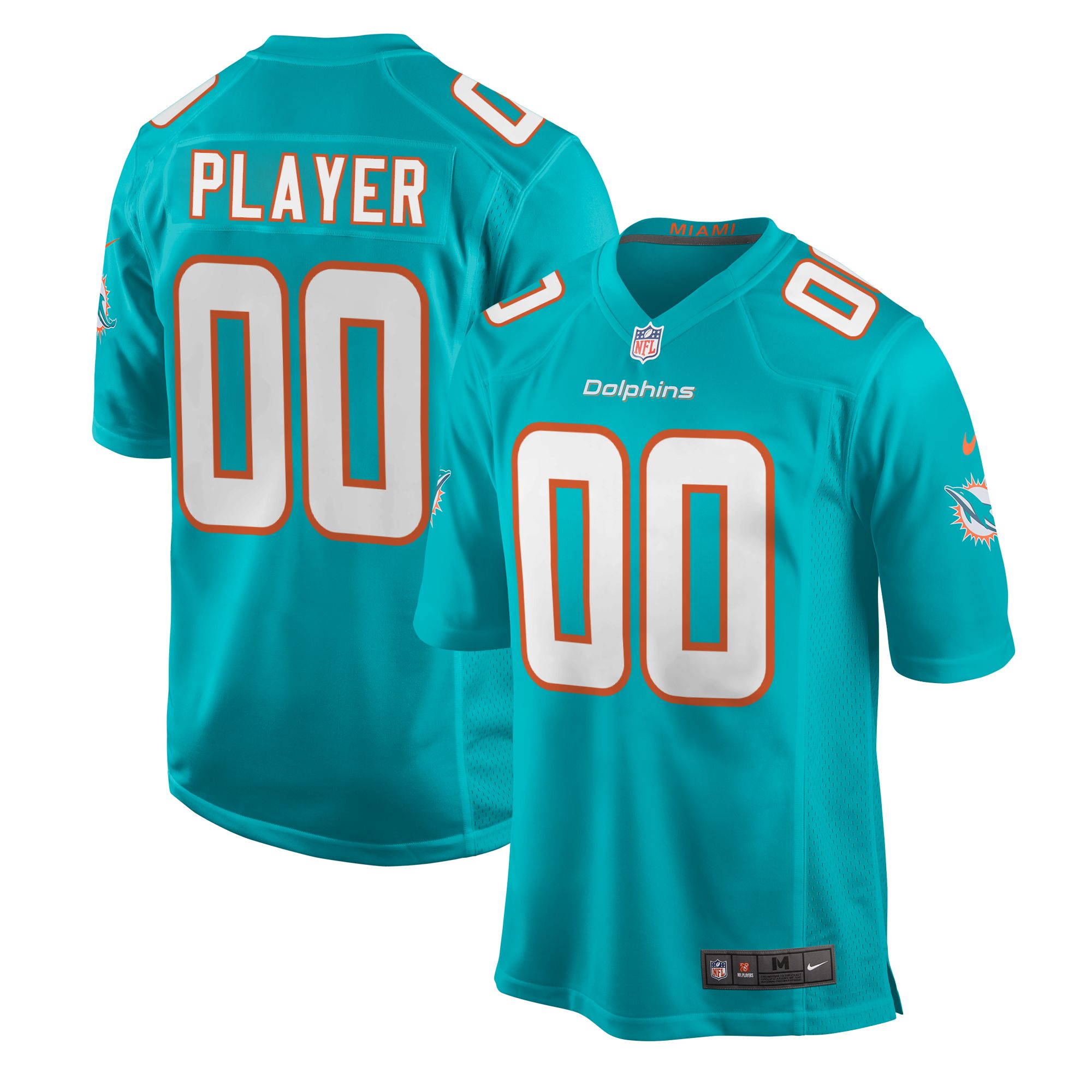 Nike Men's Miami Dolphins Draft Pick #2 Aqua Home Game Jersey