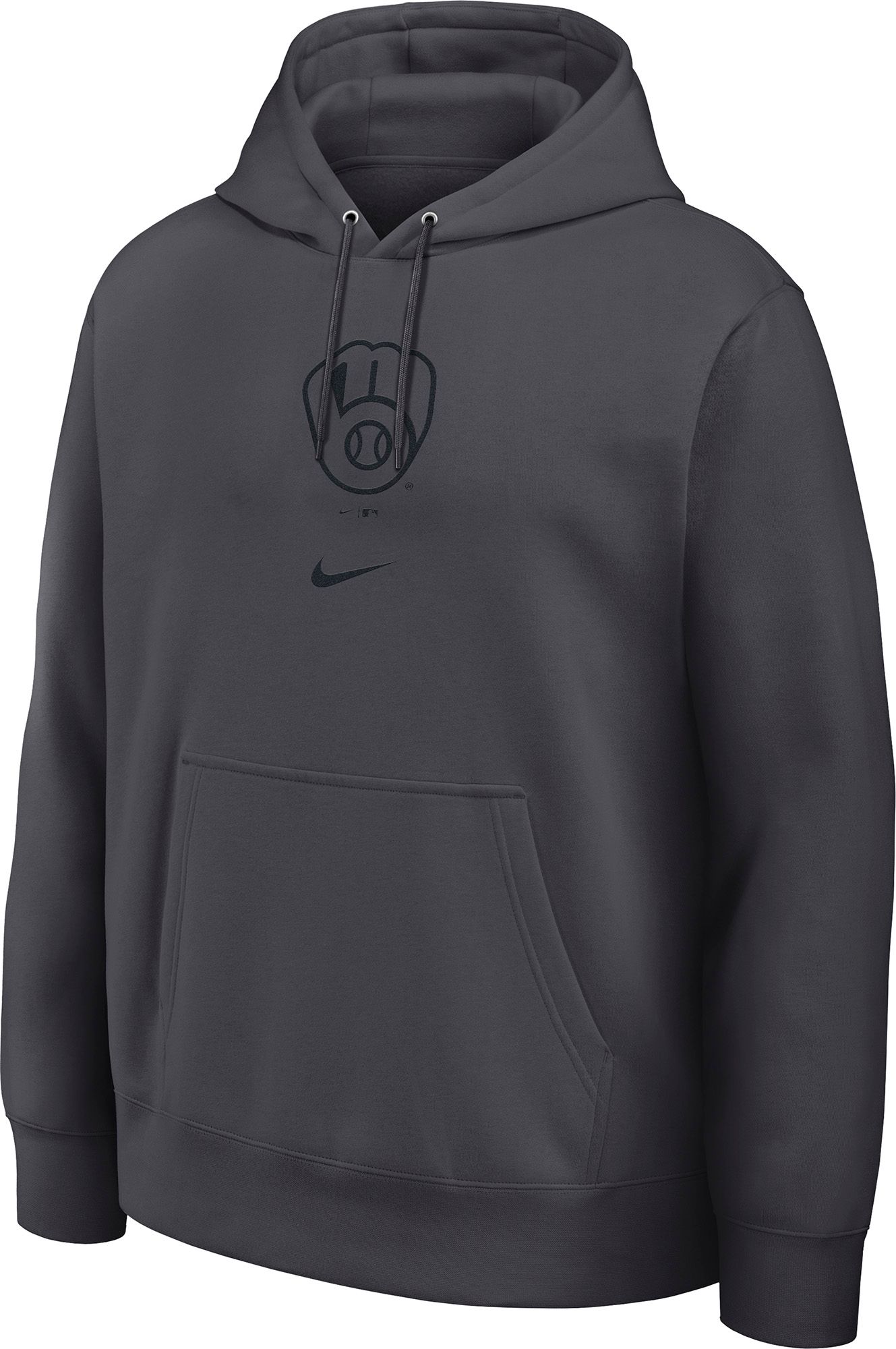 Nike Men's Milwaukee Brewers Washed Club Fleece Hoodie
