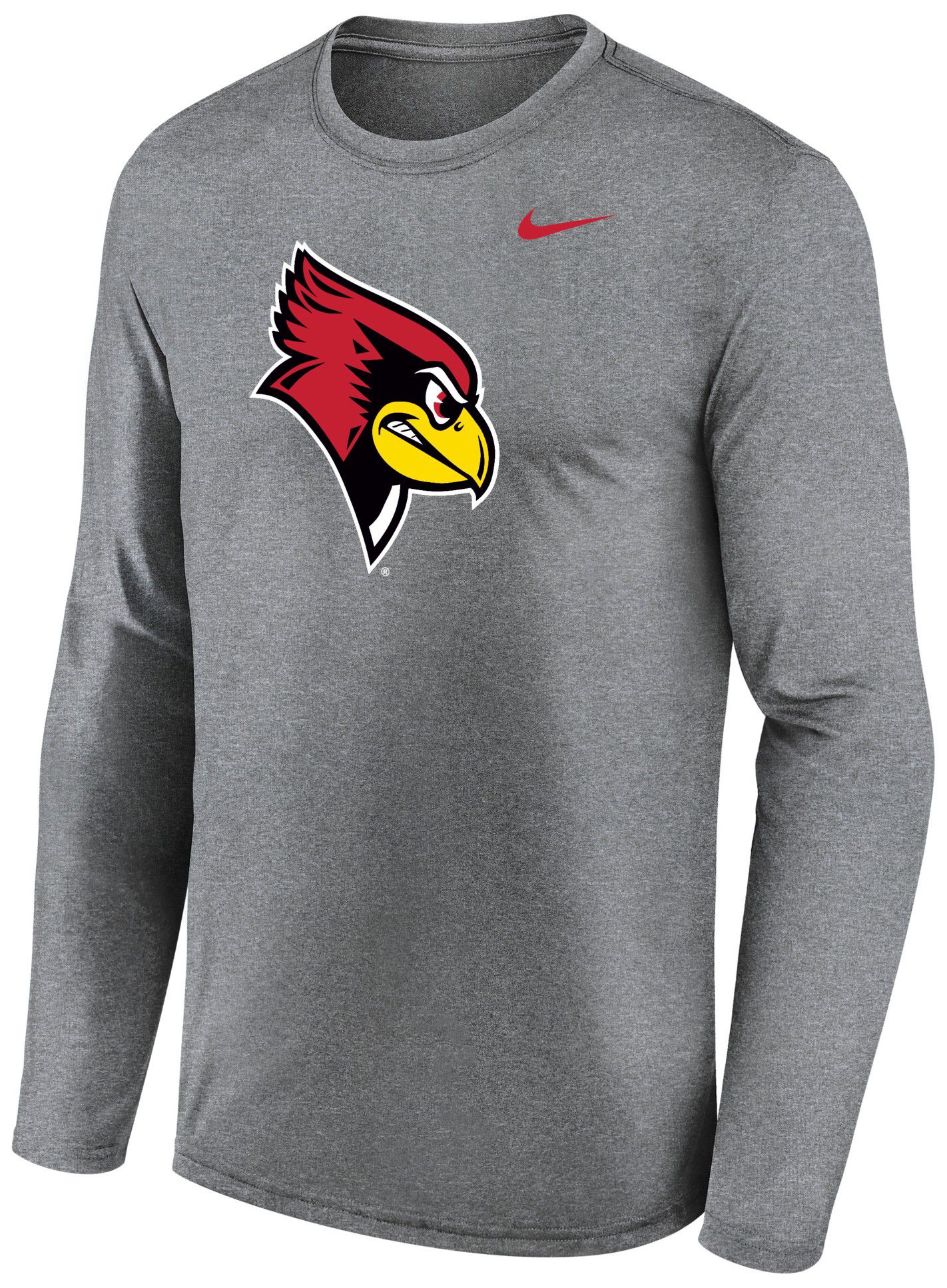 Nike Men's Illinois State Redbirds Gray Legend Long Sleeve Shirt