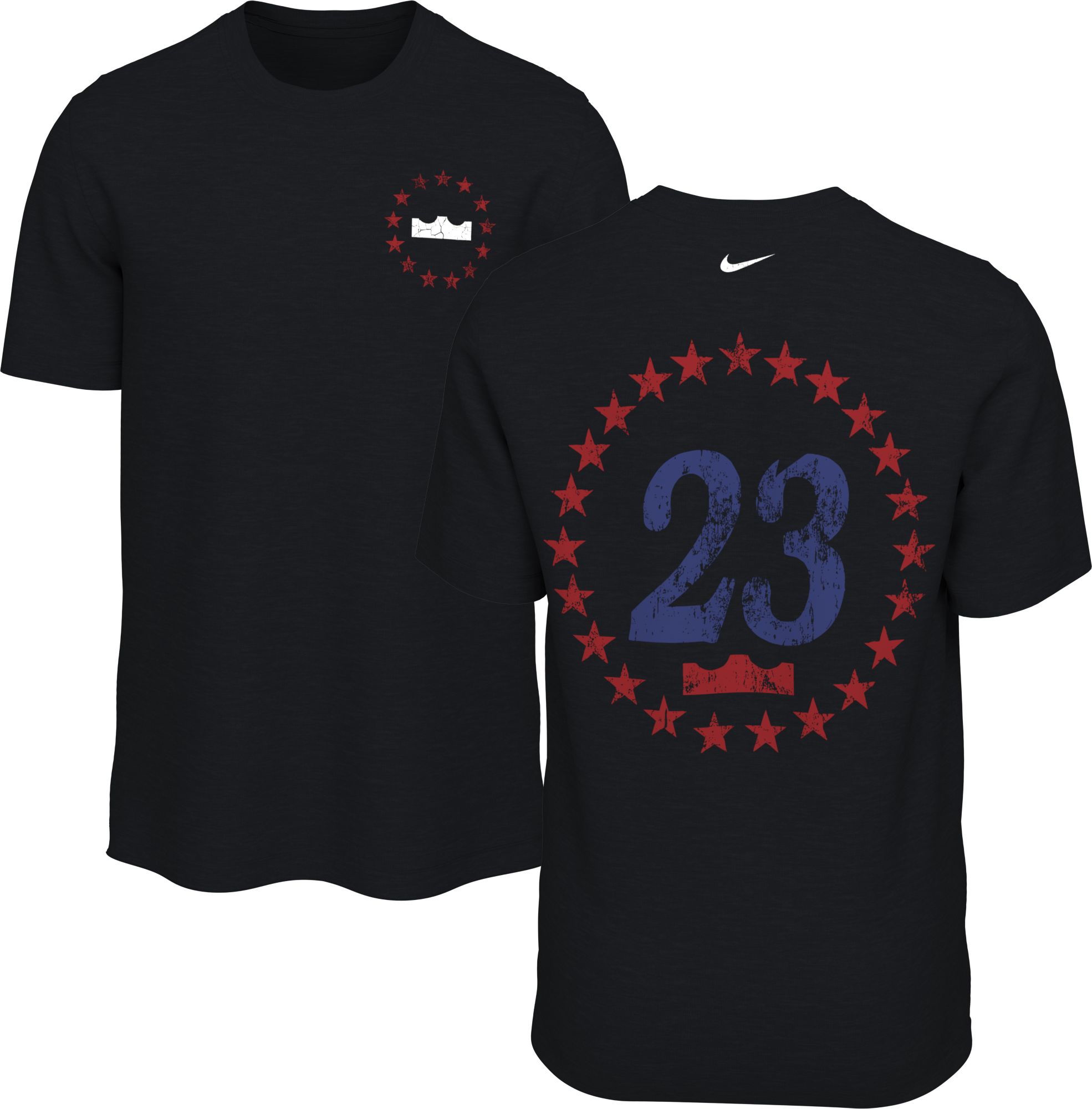 Nike Men's Philadelphia 76ers Lebron James Stars T-Shirt, XXL, Black