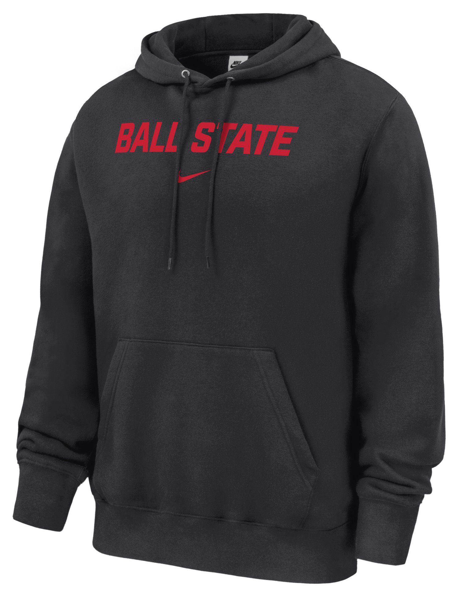 Nike Men's Ball State Cardinals Black Wordmark Club Hoodie