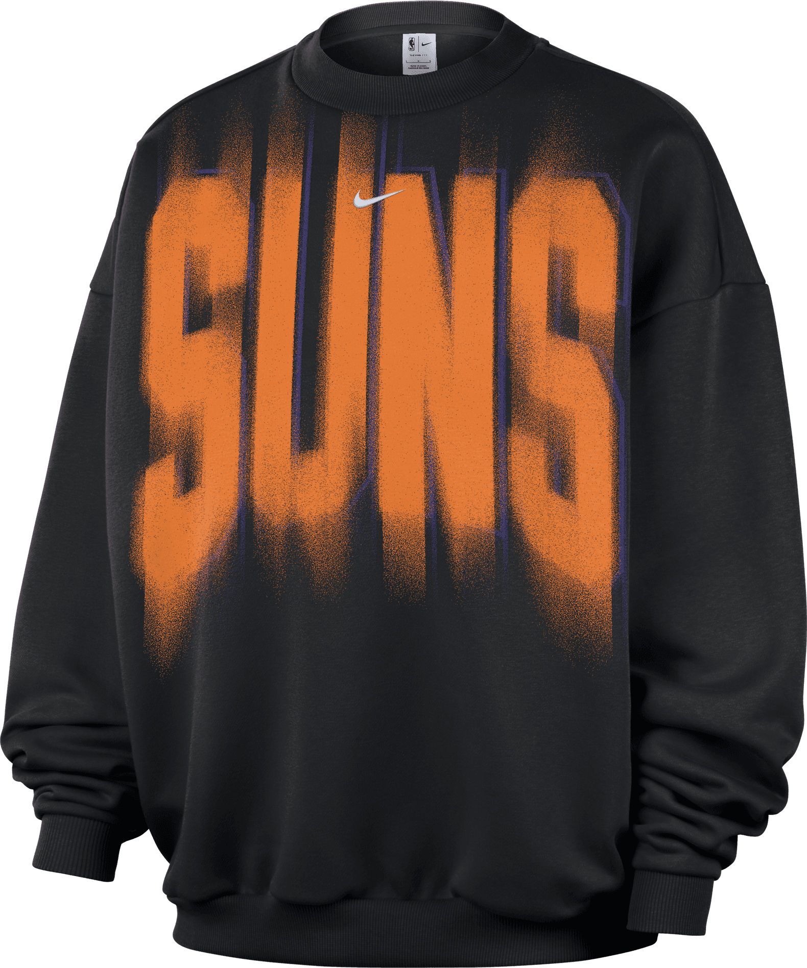 Nike Adult Phoenix Suns Worn With Obsession Standard Issue Game Theater Team Crew Sweatshirt, Men's, Large, Black