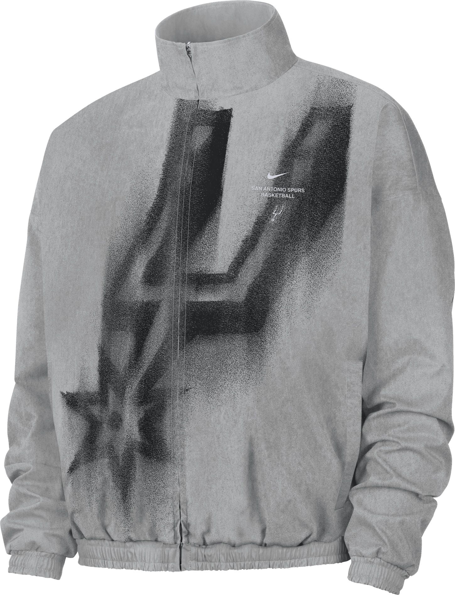 Nike Adult San Antonio Spurs Worn With Obsession Standard Issue Game Theater Loud Woven Jacket, Men's, Medium, Gray