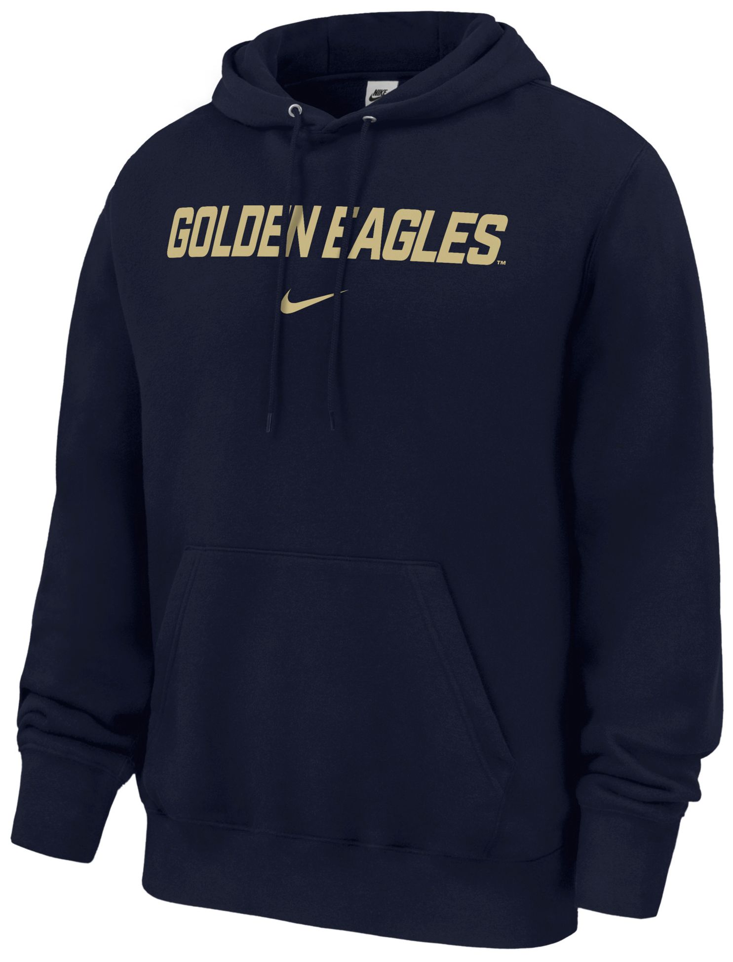 Nike Men's Oral Roberts Golden Eagles Navy Wordmark Club Hoodie