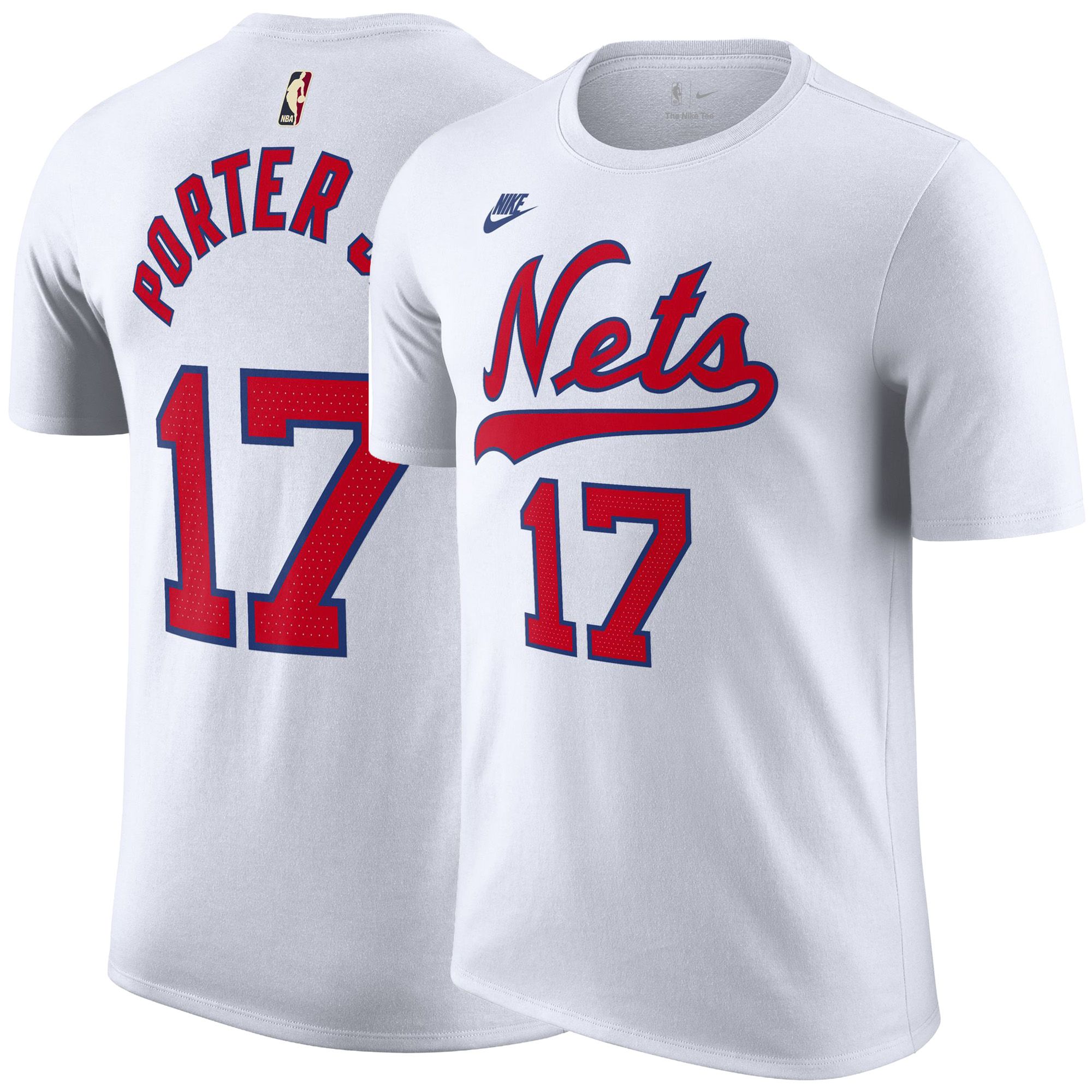 Nike Men's Brooklyn Nets Michael Porter Jr. Hardwood Classics T-Shirt, Medium, White